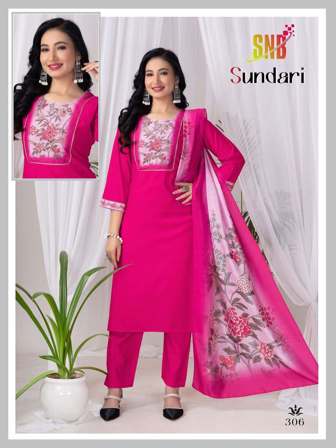 SUNDARI VOL-3 BY SNB IN HEAVY VATICAN SILK WITH DIGITAL TABLA  SIROWSKI NECK WORK 