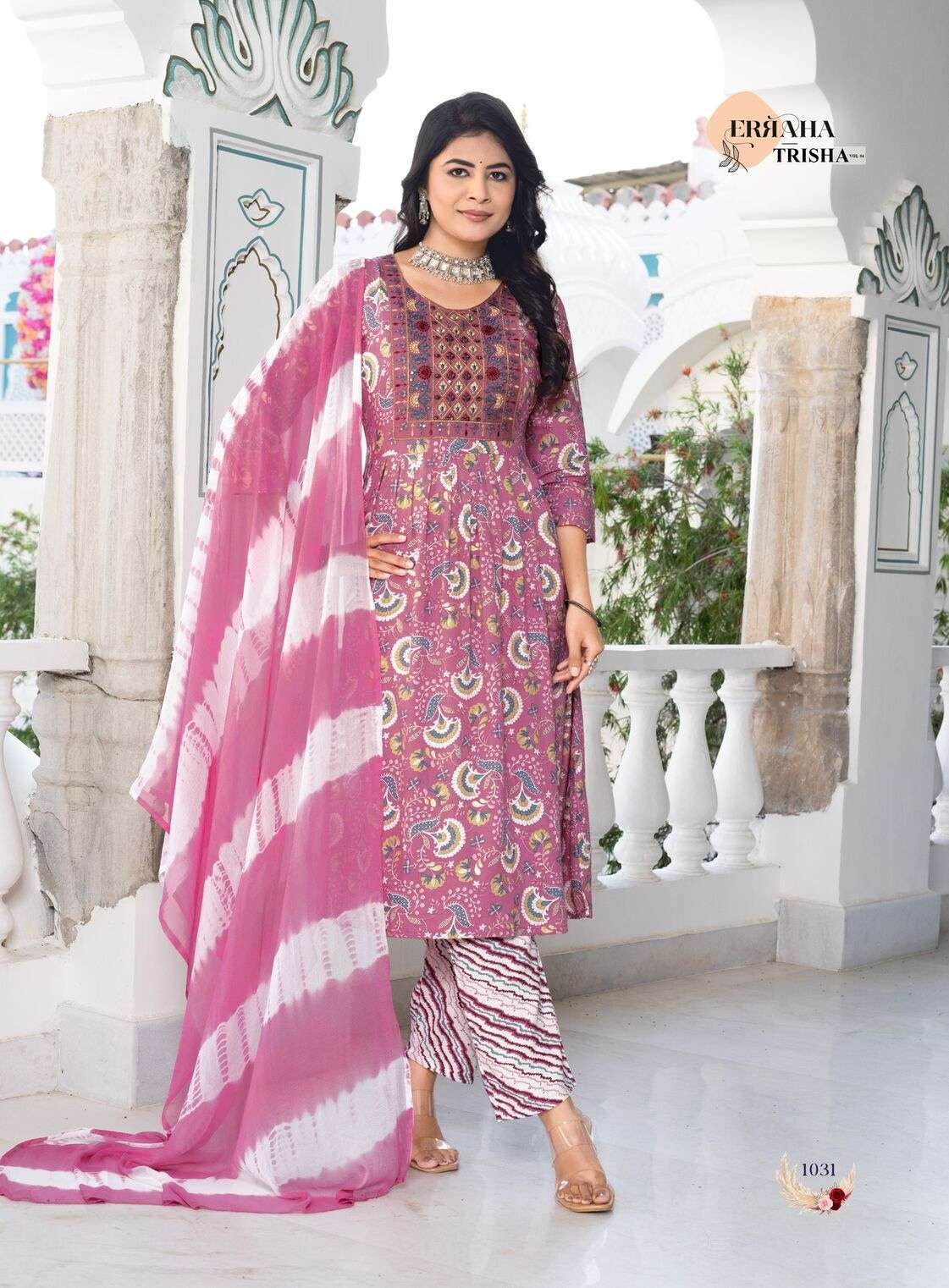 TRISHA VOL-4 BY ERRAHA IN PREMIUM RAYON CAPSULE FOIL PRINT WITH EXCLUSIVE POCKET 