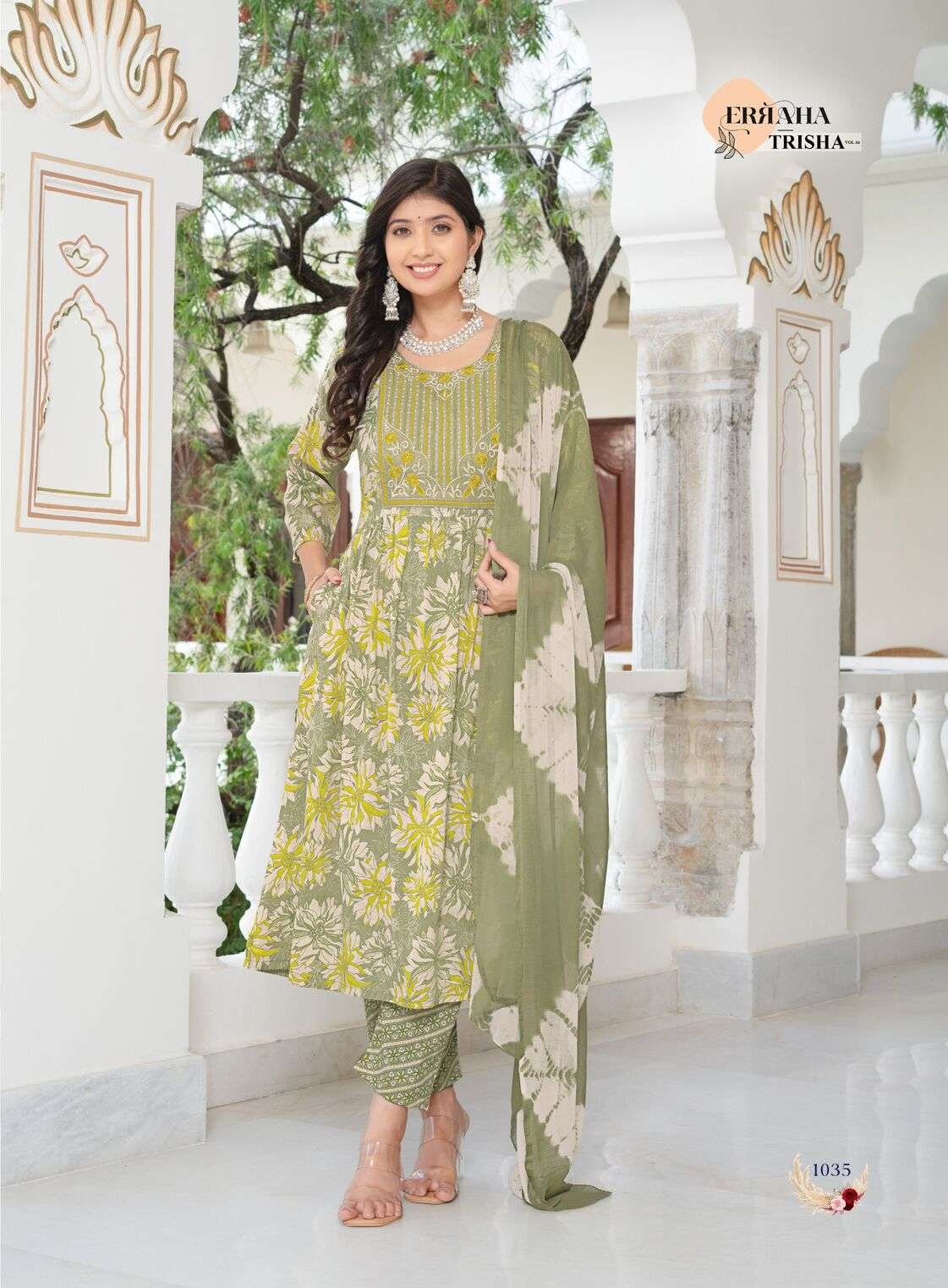 TRISHA VOL-4 BY ERRAHA IN PREMIUM RAYON CAPSULE FOIL PRINT WITH EXCLUSIVE POCKET 