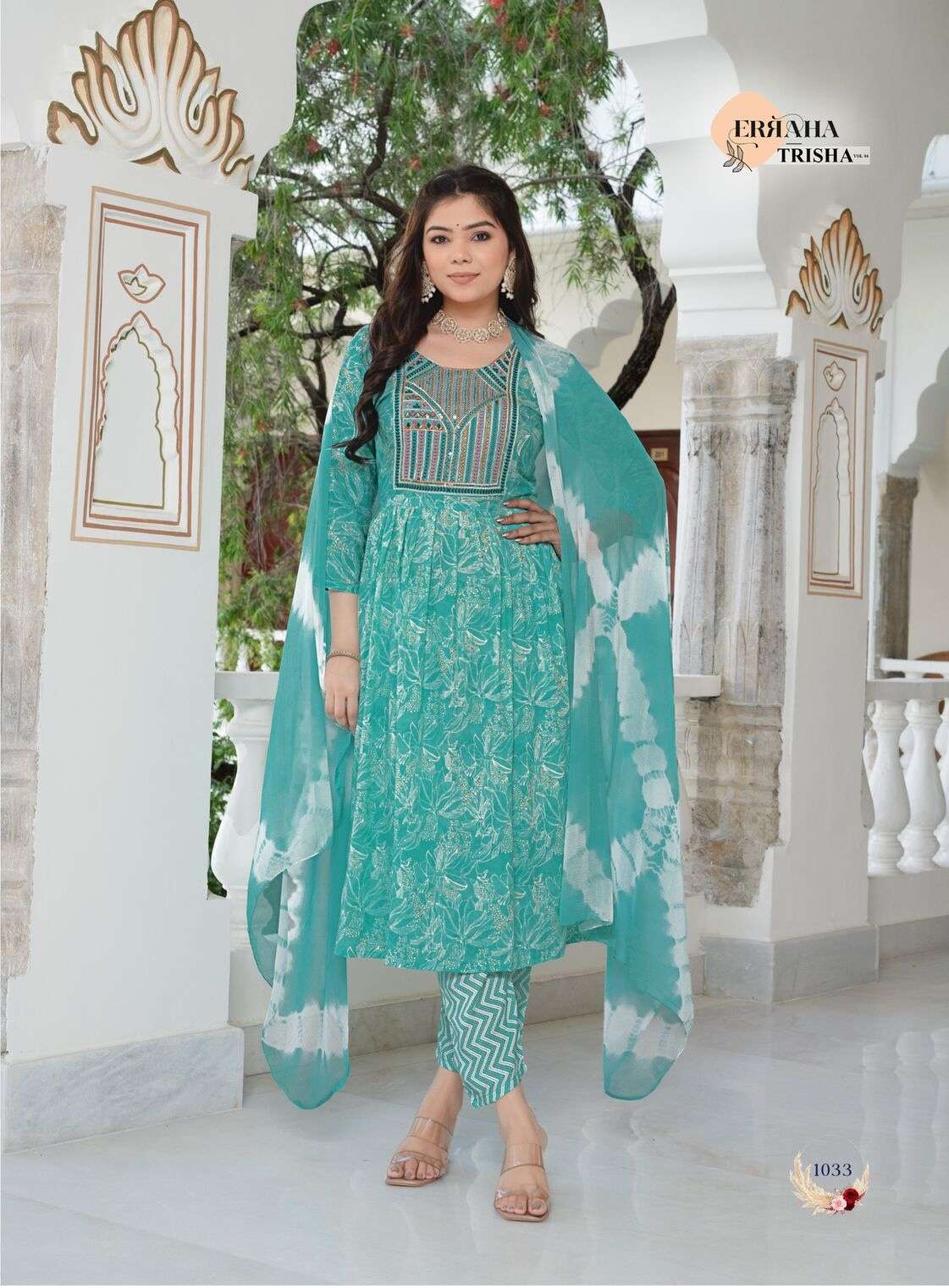 TRISHA VOL-4 BY ERRAHA IN PREMIUM RAYON CAPSULE FOIL PRINT WITH EXCLUSIVE POCKET 