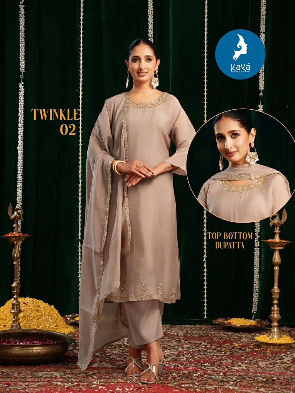 TWINKLE BY KAYA KURTI IN MUL CHANDERI WITH THREE PIS STRAIGHT CUT CONCEPT