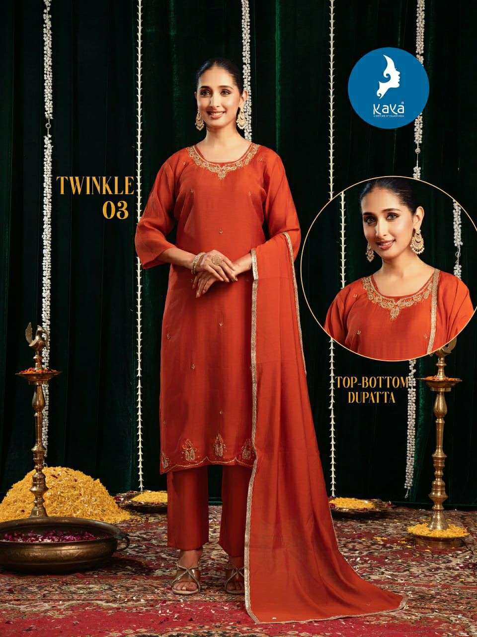 TWINKLE BY KAYA KURTI IN MUL CHANDERI WITH THREE PIS STRAIGHT CUT CONCEPT