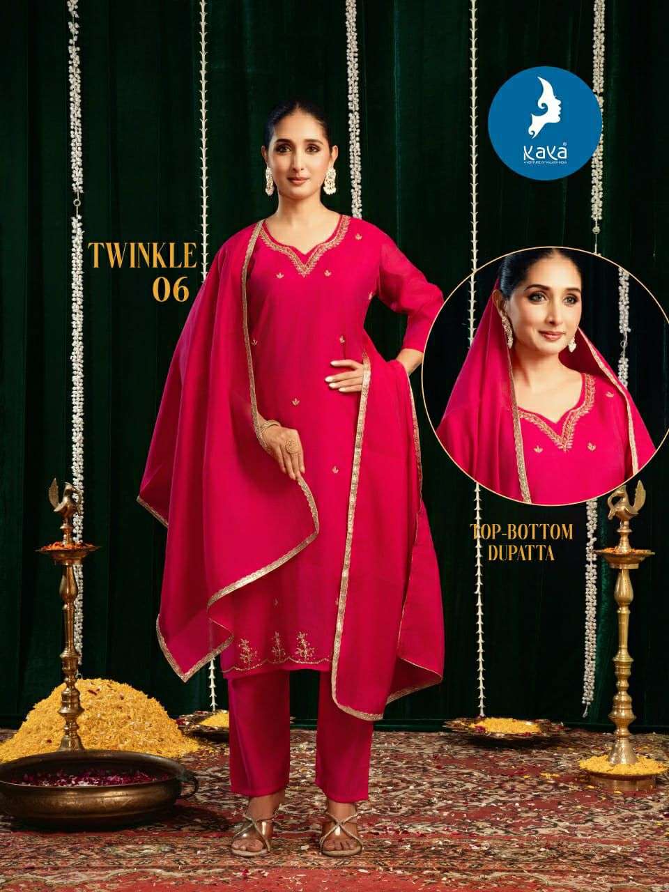 TWINKLE BY KAYA KURTI IN MUL CHANDERI WITH THREE PIS STRAIGHT CUT CONCEPT