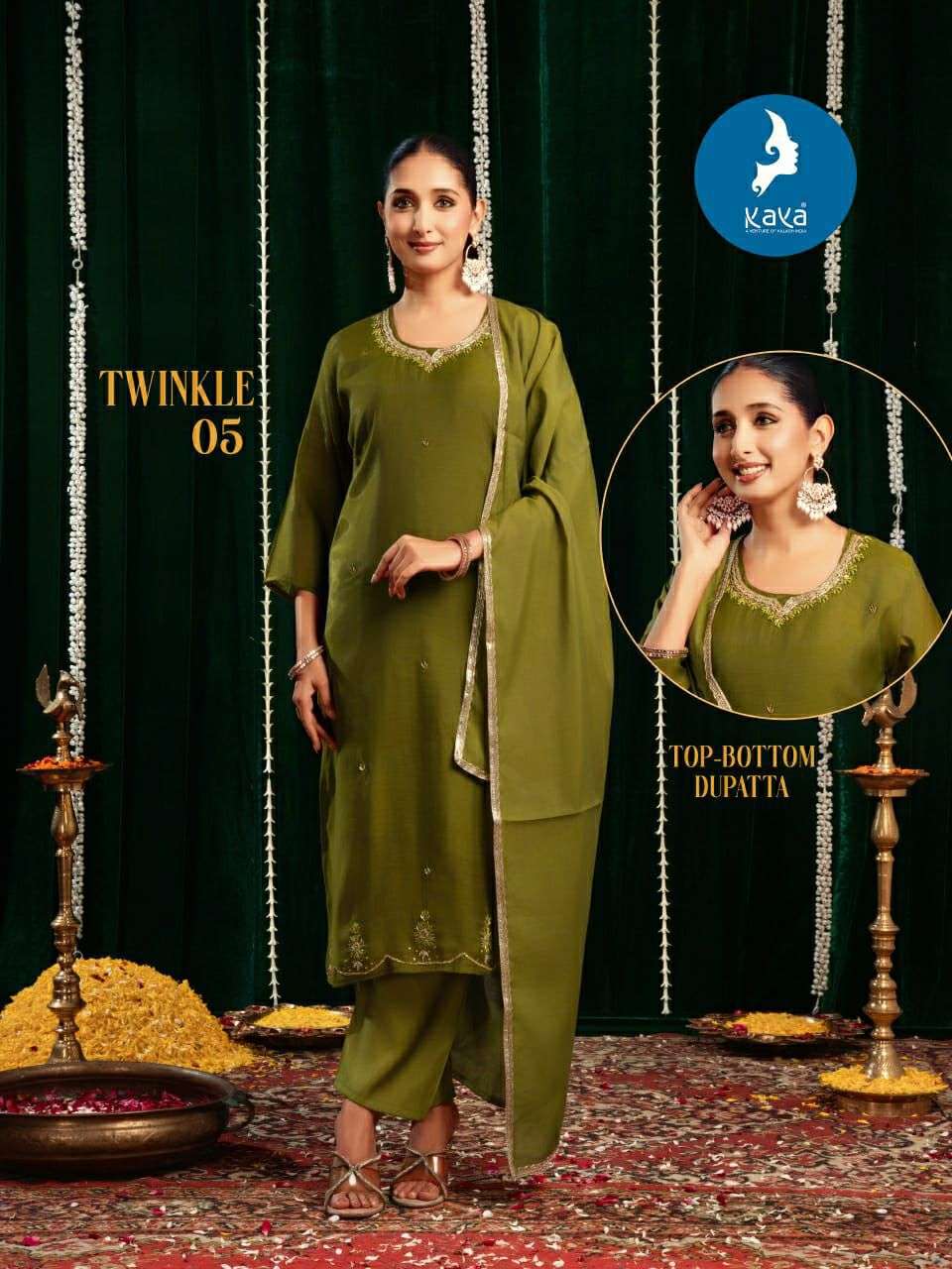 TWINKLE BY KAYA KURTI IN MUL CHANDERI WITH THREE PIS STRAIGHT CUT CONCEPT