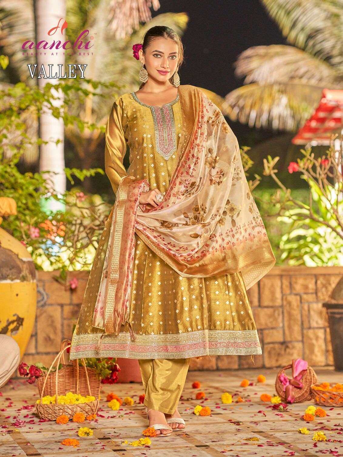 VALLEY BY AANCHI IN SHIMMER JACQUARD BUTTI WITH FANCY DIGITAL DUPATTA WORK 