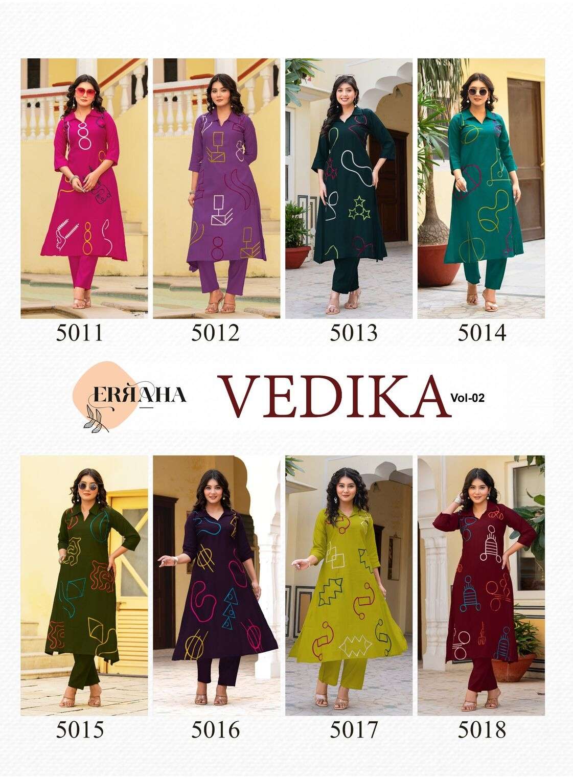 VEDIKA VOL-2 BY ERRAHA IN PREMIUM VISCOSE VATICAN FABRIC WITH UNIQUE THREAD WORK 