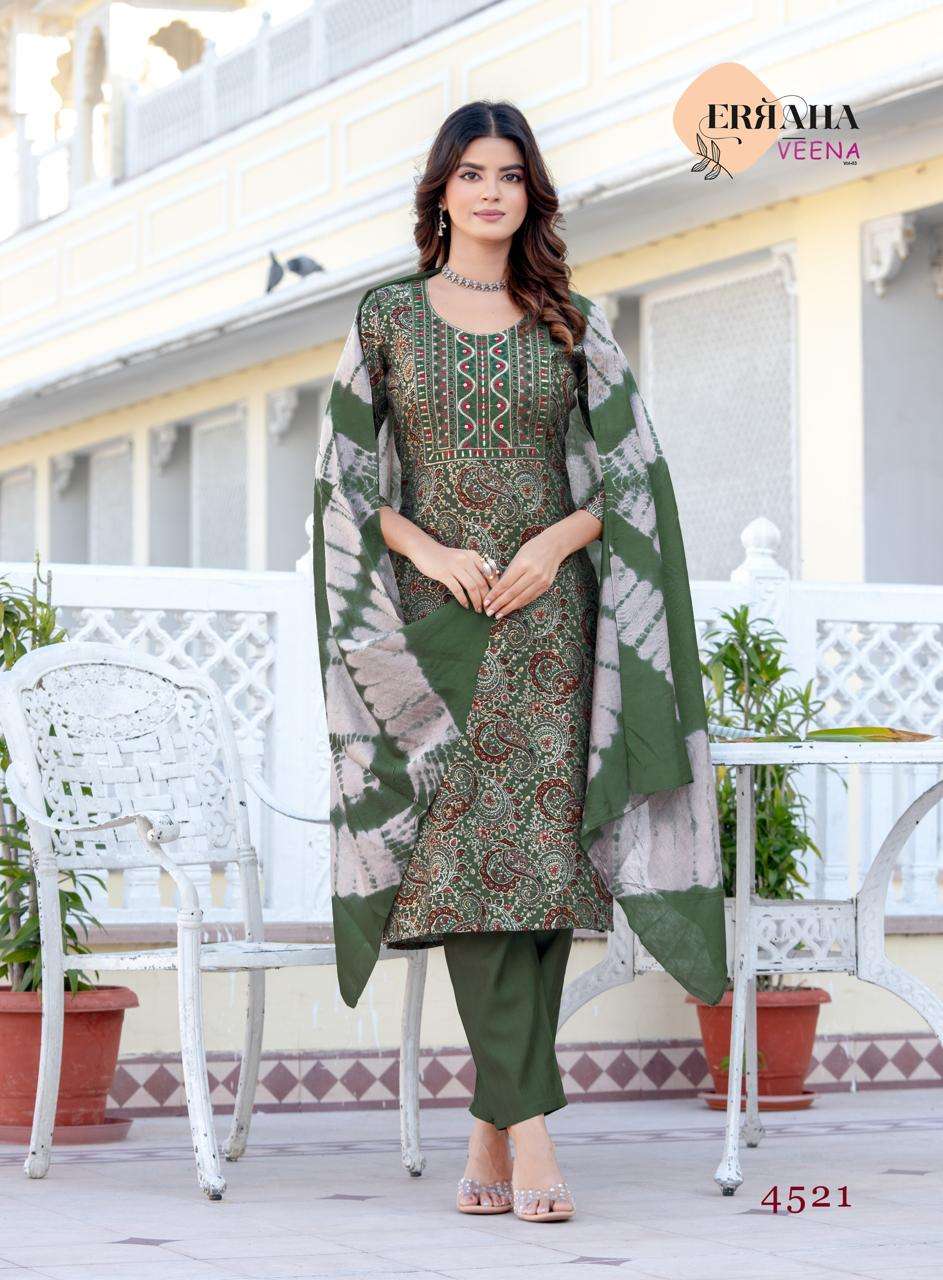 VEENA VOL-3 BY ERRAHA IN VATICAN FOIL PRINT WITH EXCLUSIVE EMBROIDERY WORK 