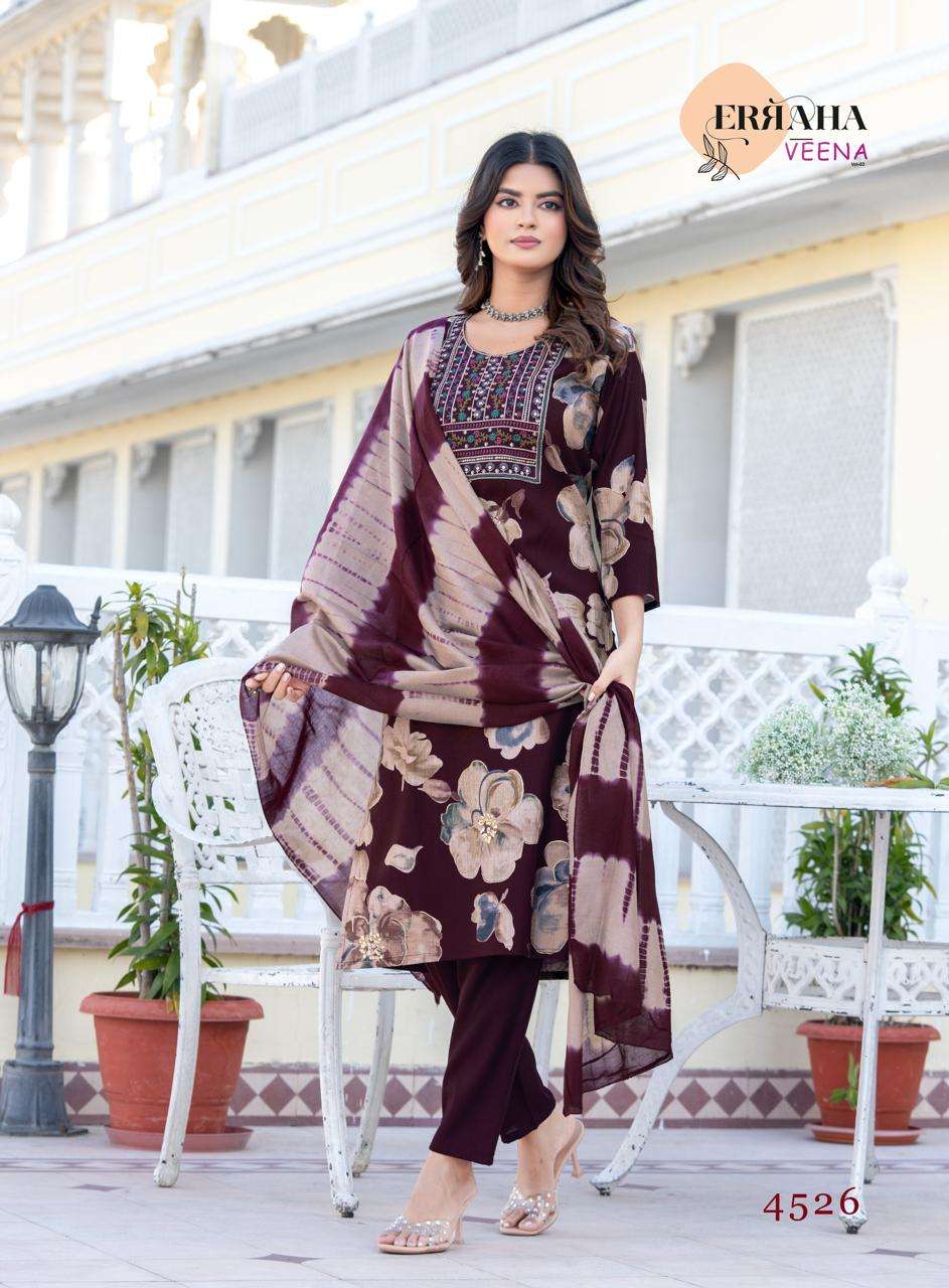 VEENA VOL-3 BY ERRAHA IN VATICAN FOIL PRINT WITH EXCLUSIVE EMBROIDERY WORK 