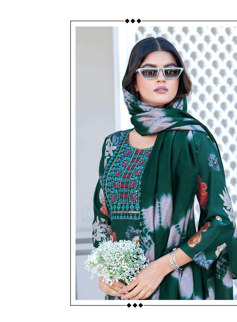 VEENA VOL-3 BY ERRAHA IN VATICAN FOIL PRINT WITH EXCLUSIVE EMBROIDERY WORK 