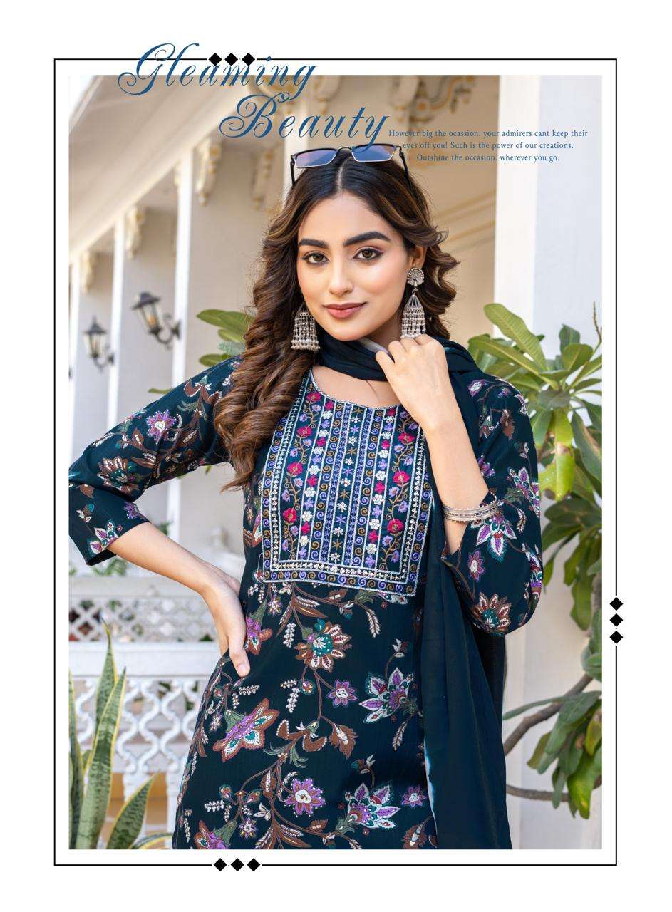 VEENA VOL-3 BY ERRAHA IN VATICAN FOIL PRINT WITH EXCLUSIVE EMBROIDERY WORK 