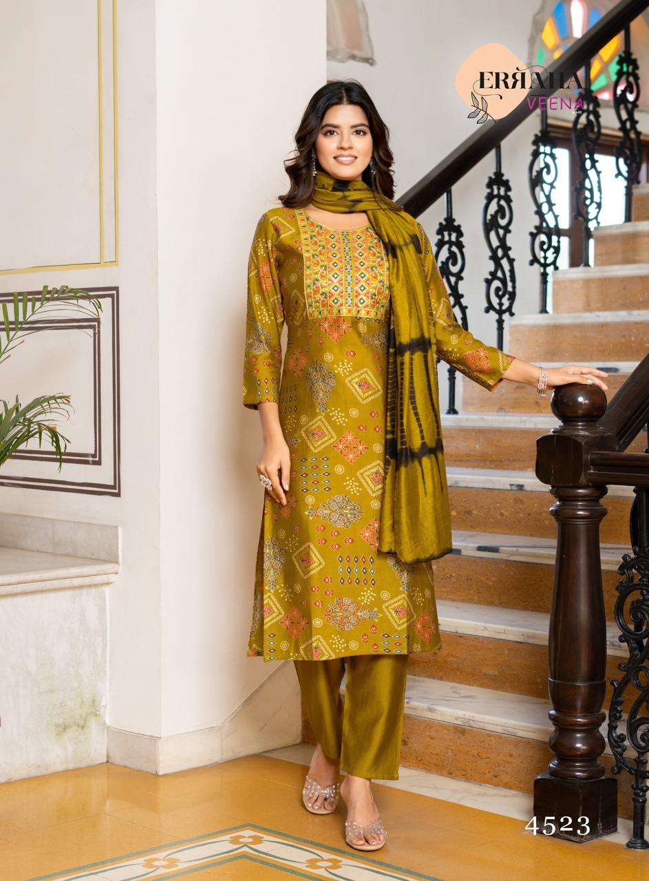 VEENA VOL-3 BY ERRAHA IN VATICAN FOIL PRINT WITH EXCLUSIVE EMBROIDERY WORK 