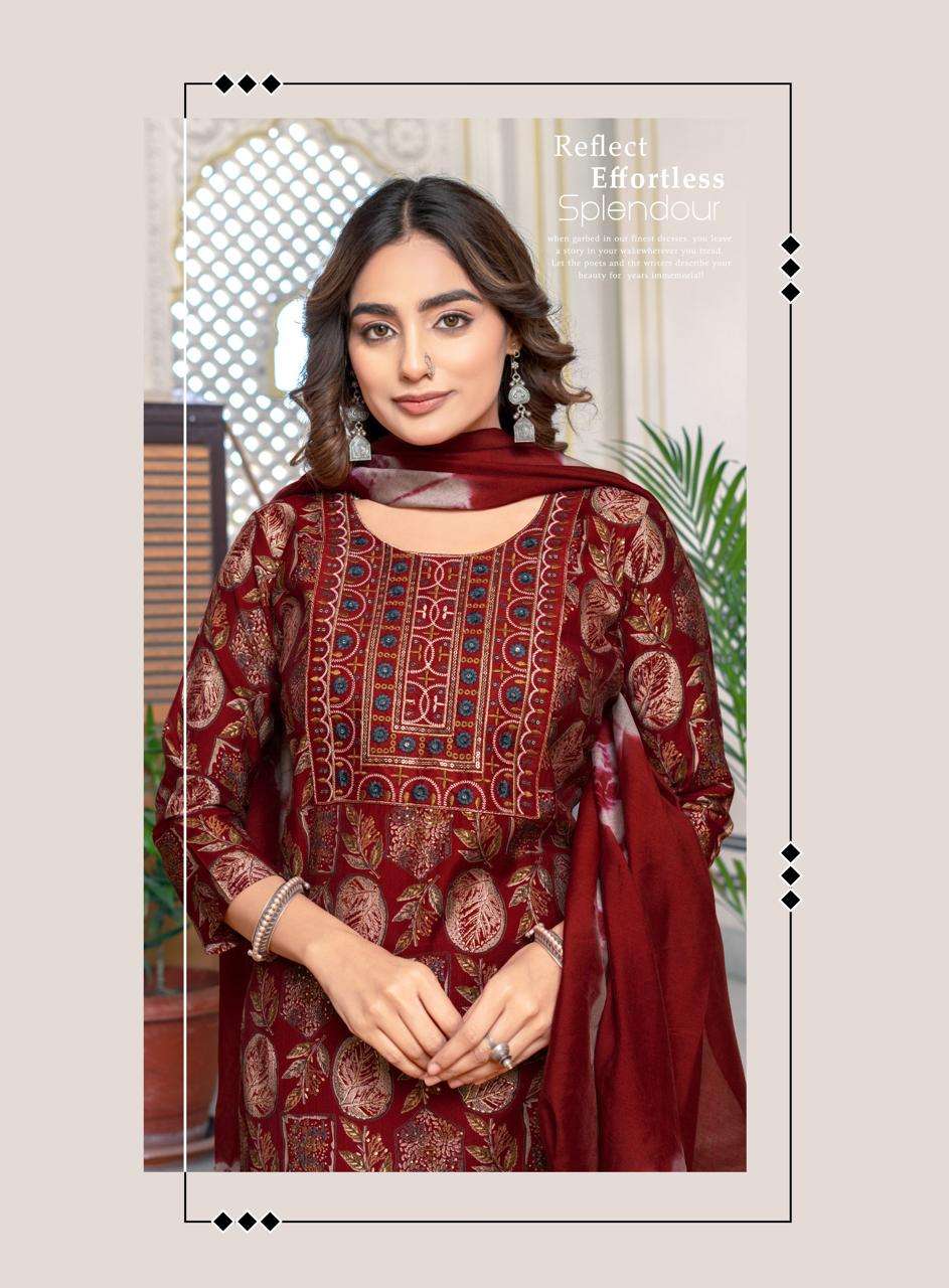 VEENA VOL-3 BY ERRAHA IN VATICAN FOIL PRINT WITH EXCLUSIVE EMBROIDERY WORK 