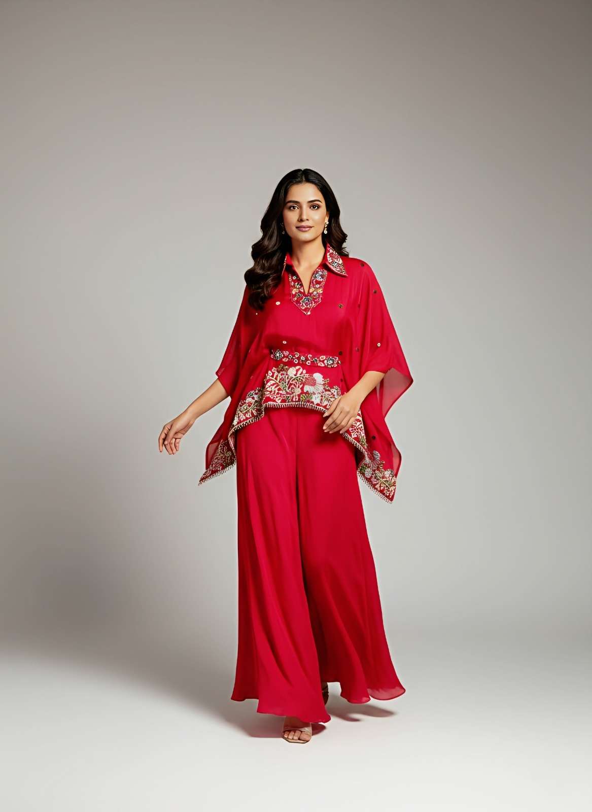 VOL-19 BY TEXOFAB IN PURE CHINON FABRIC WITH EMBROIDERY WORK AND HAND WORK BALT 