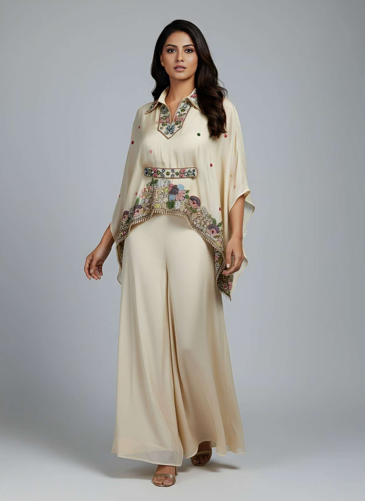 VOL-19 BY TEXOFAB IN PURE CHINON FABRIC WITH EMBROIDERY WORK AND HAND WORK BALT 