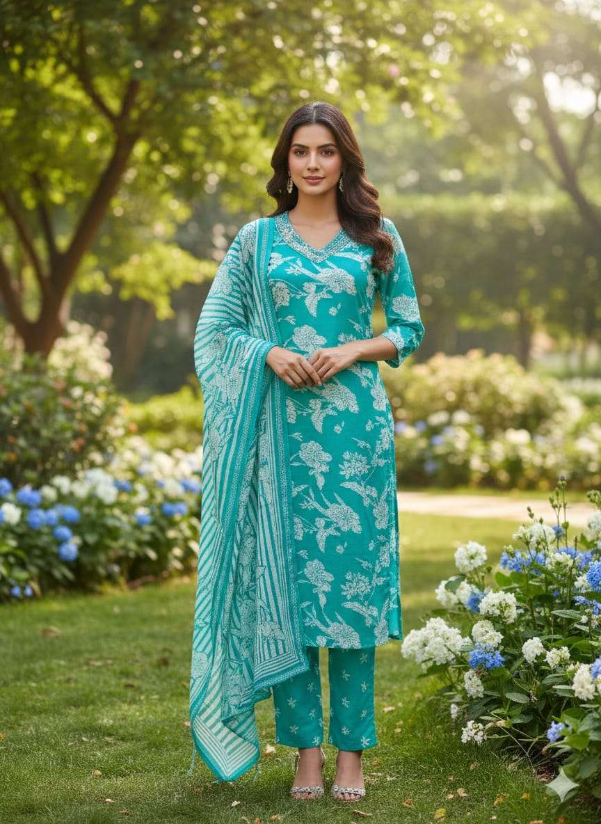 VOL-20 BY TEXOFAB IN JAIPUR COTTON WITH EMBROIDERY WORK KURTI PANT & DUPATTA 