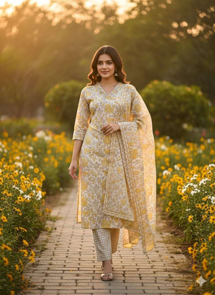 VOL-20 BY TEXOFAB IN JAIPUR COTTON WITH EMBROIDERY WORK KURTI PANT & DUPATTA 