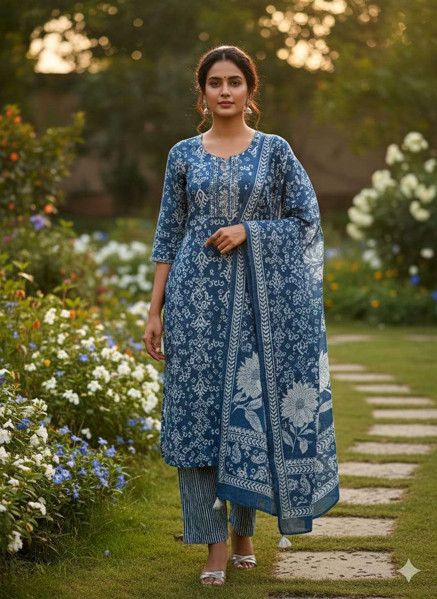 VOL-20 BY TEXOFAB IN JAIPUR COTTON WITH EMBROIDERY WORK KURTI PANT & DUPATTA 