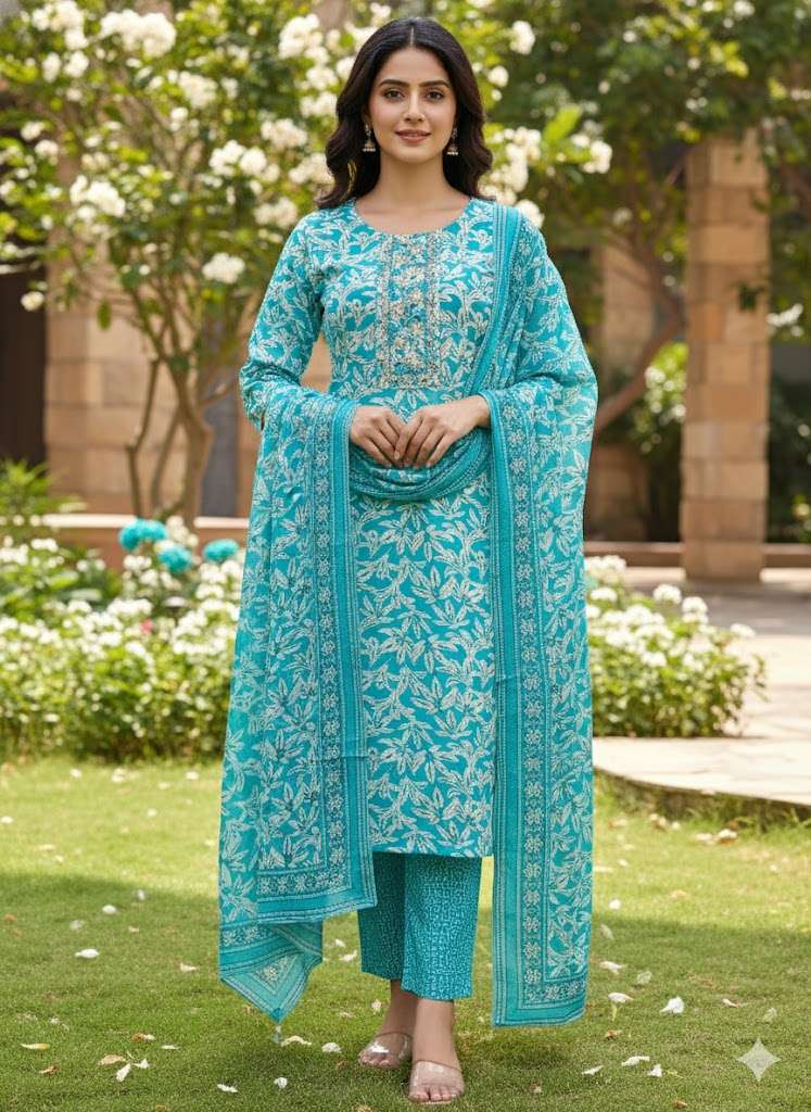 VOL-20 BY TEXOFAB IN JAIPUR COTTON WITH EMBROIDERY WORK KURTI PANT & DUPATTA 
