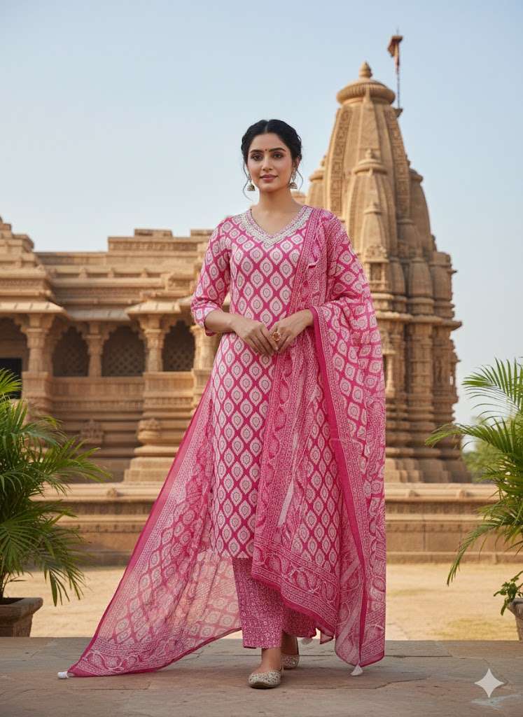 VOL-20 BY TEXOFAB IN JAIPUR COTTON WITH EMBROIDERY WORK KURTI PANT & DUPATTA 