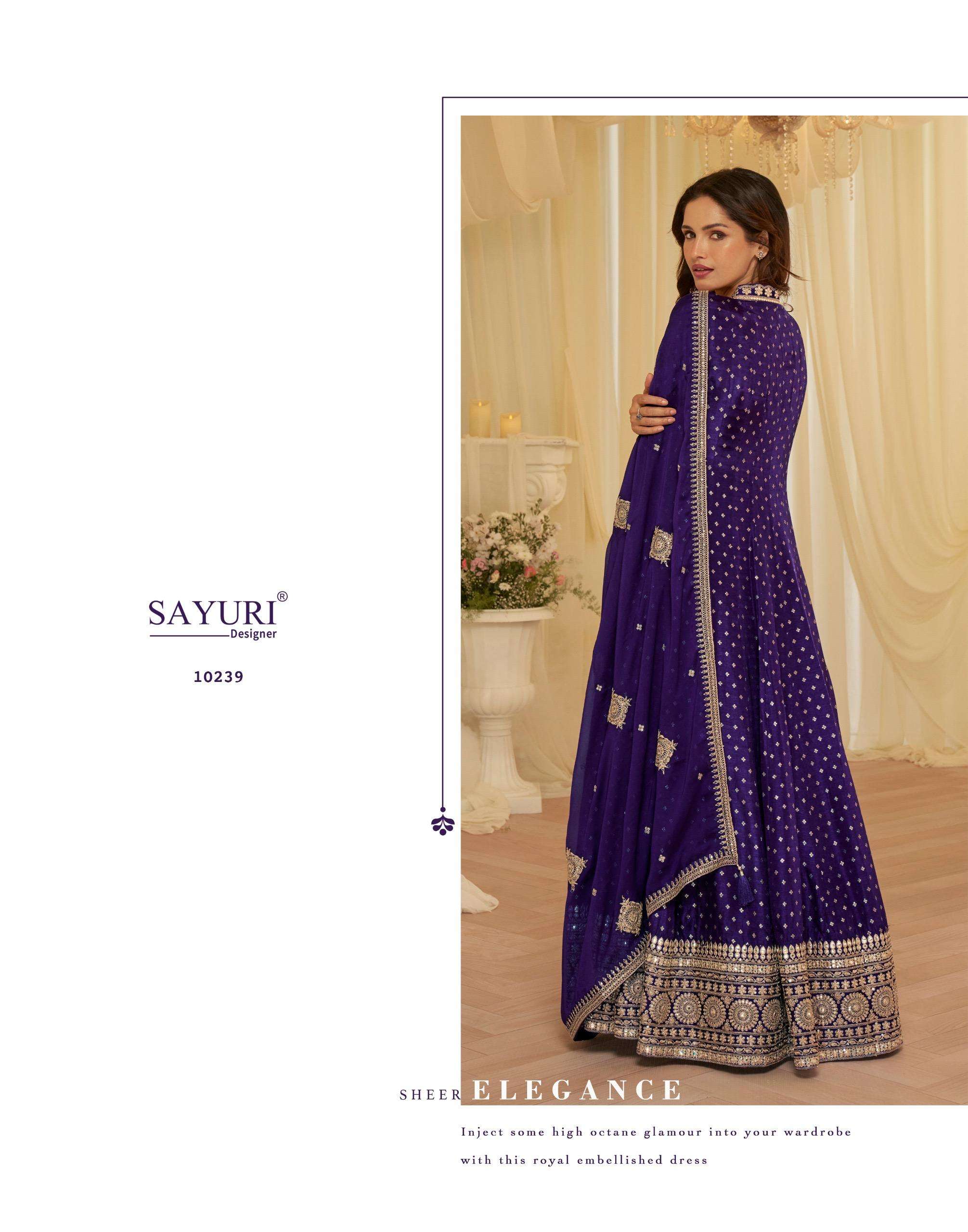 AARADHANA BY SAYURI DESIGNER IN PURE VISCOS JACQUARD SILK GOWN WITH EMBROIDERED WORK