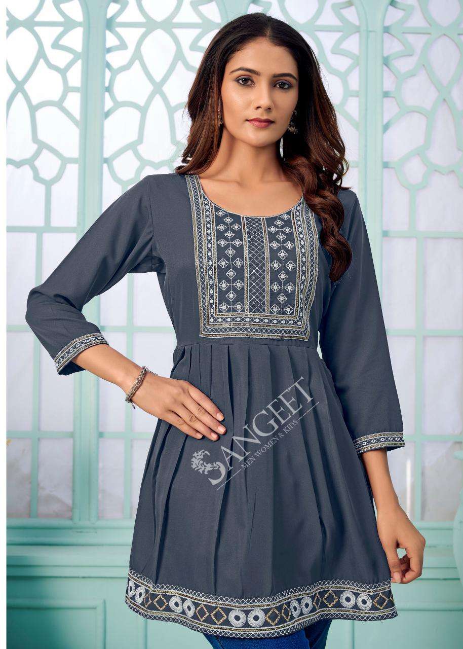 AASHINI-3 BY SANGEET IN MALAI RAYON FABRIC WHITE  EMBROIDERY SEQUENCE WORK 