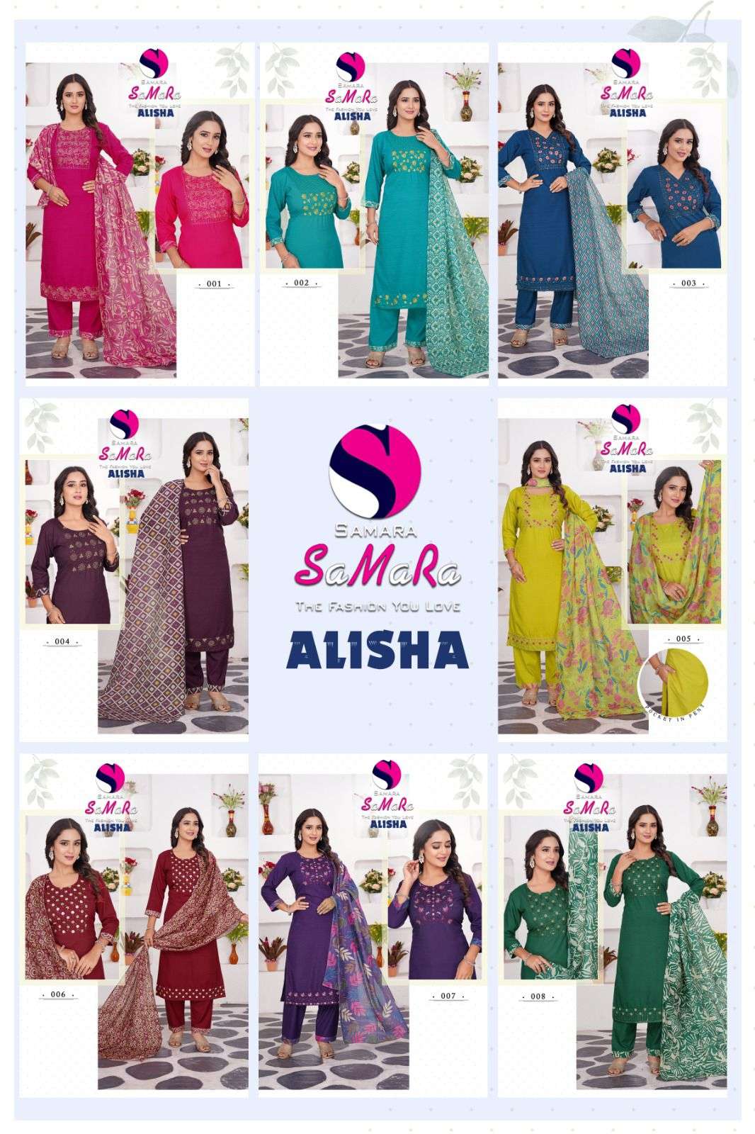 ALISHA BY SAMARA IN VATICAN SILK WITH EMBROIDERY WORK & INNER AND PANT WITH POCKET 