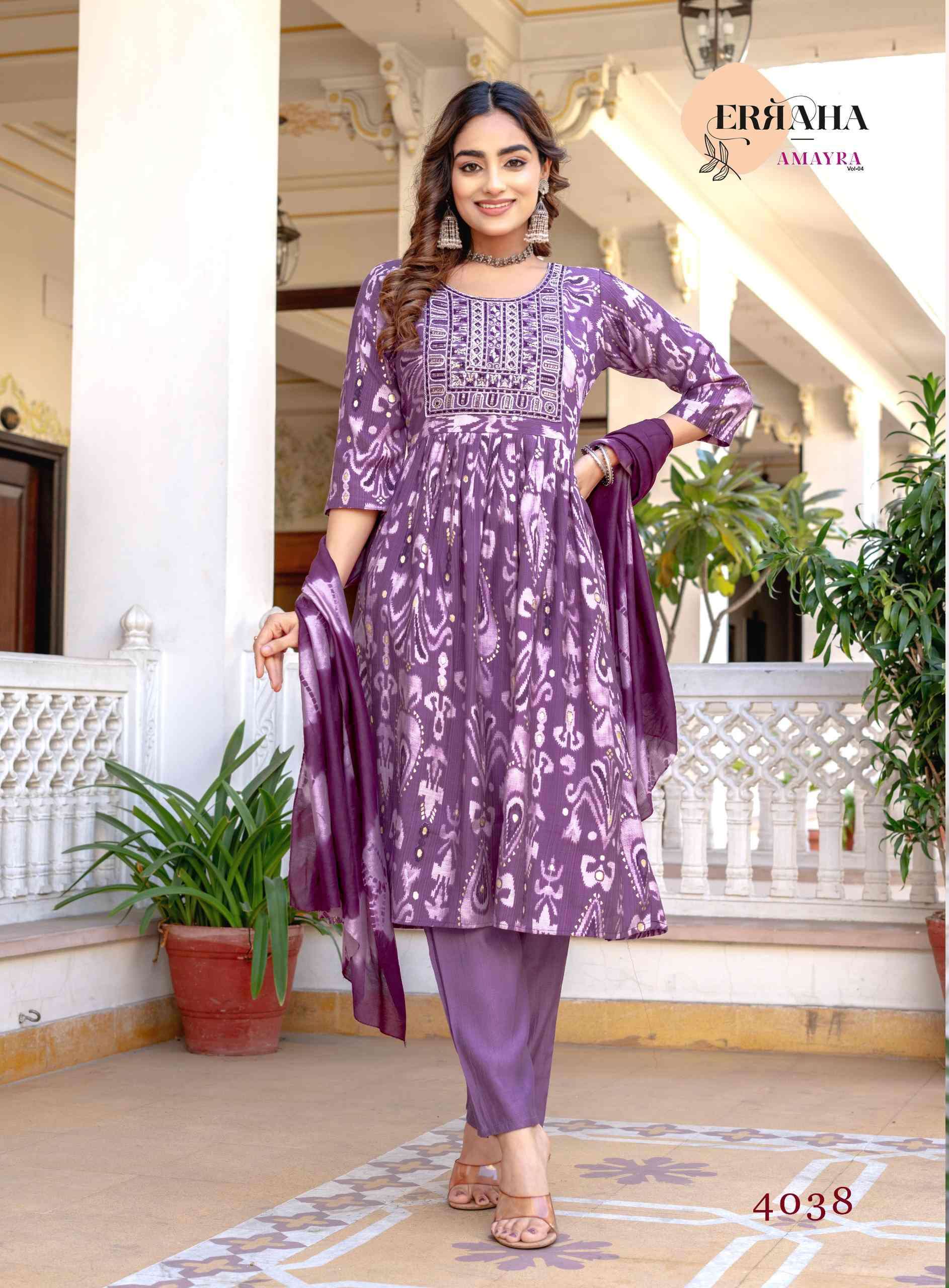 AMAYRA VOL-4 BY ERRAHA IN PREMIUM VATICAN FOIL PRINT WITH EXCLUSIVE EMBROIDERY WORK 