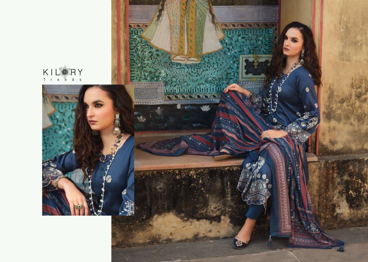 ANDAAZ BY KILORY TRENDS IN PURE JAAM COTTON DIGITAL FOIL PRINT WITH FENCY EMBROIDERY WORK 