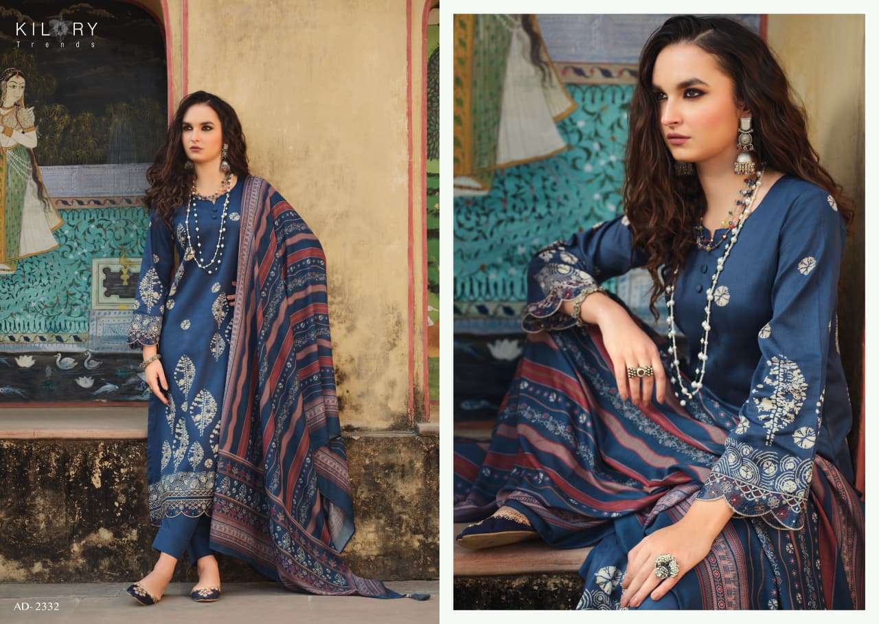 ANDAAZ BY KILORY TRENDS IN PURE JAAM COTTON DIGITAL FOIL PRINT WITH FENCY EMBROIDERY WORK 