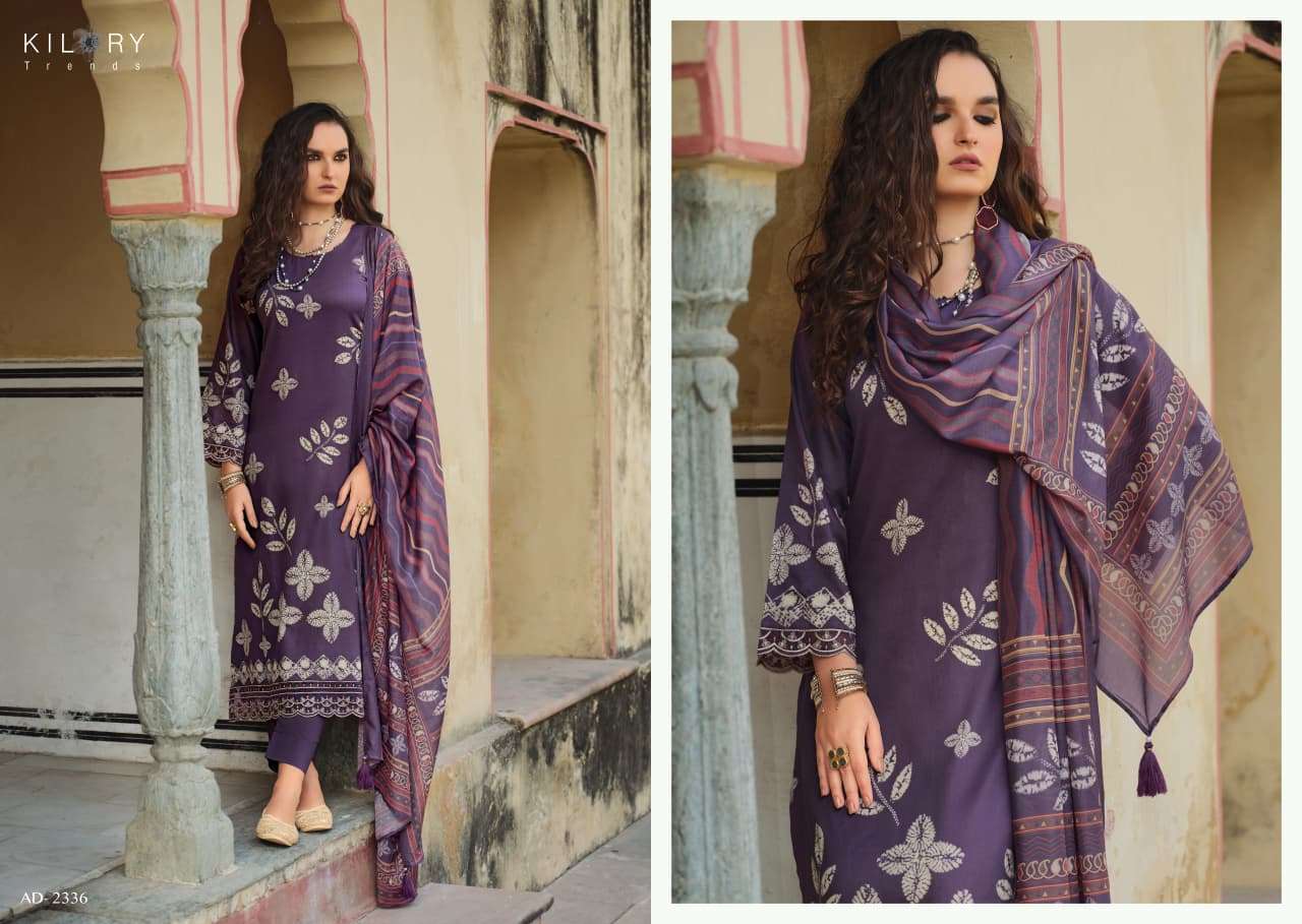 ANDAAZ BY KILORY TRENDS IN PURE JAAM COTTON DIGITAL FOIL PRINT WITH FENCY EMBROIDERY WORK 