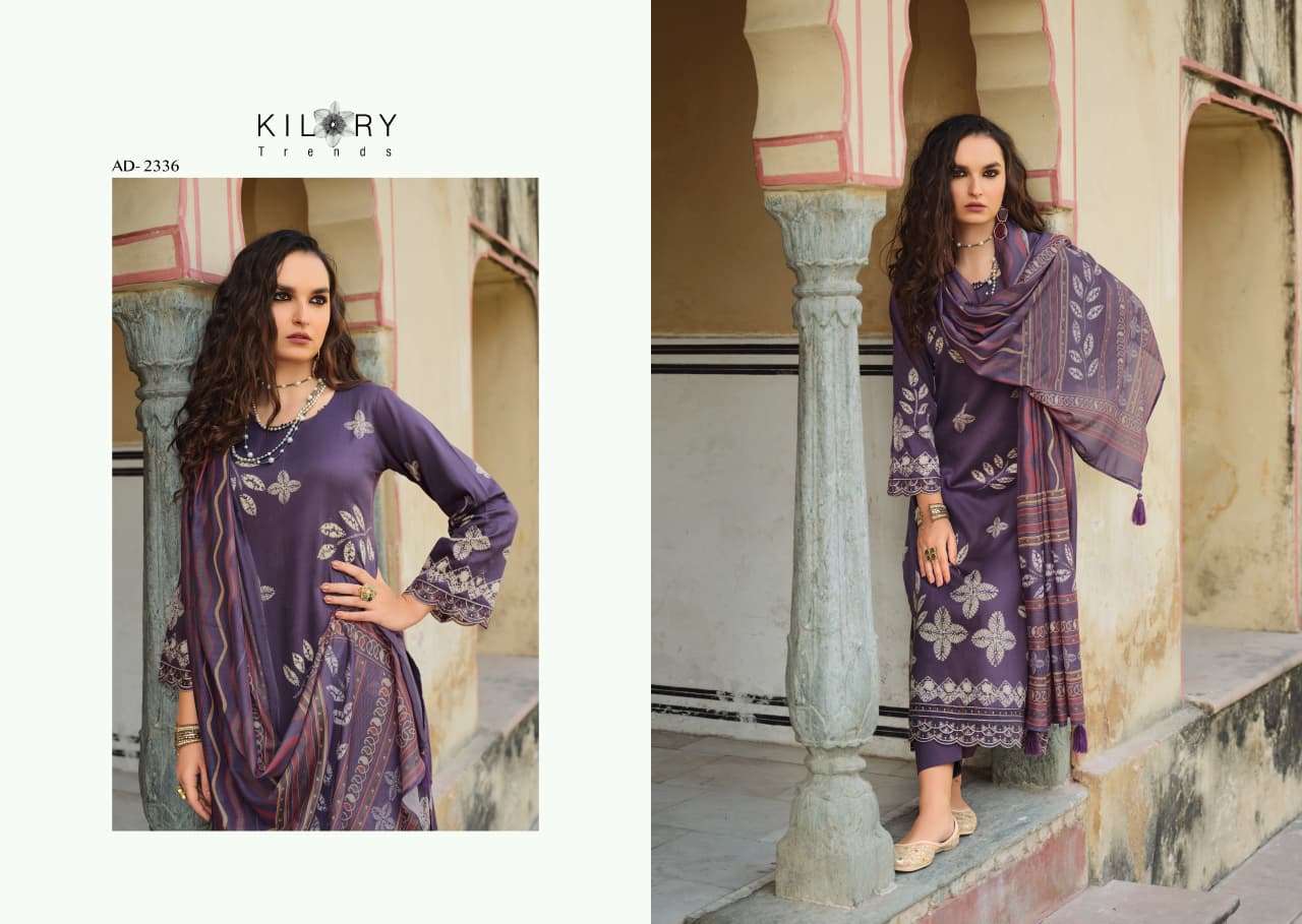 ANDAAZ BY KILORY TRENDS IN PURE JAAM COTTON DIGITAL FOIL PRINT WITH FENCY EMBROIDERY WORK 