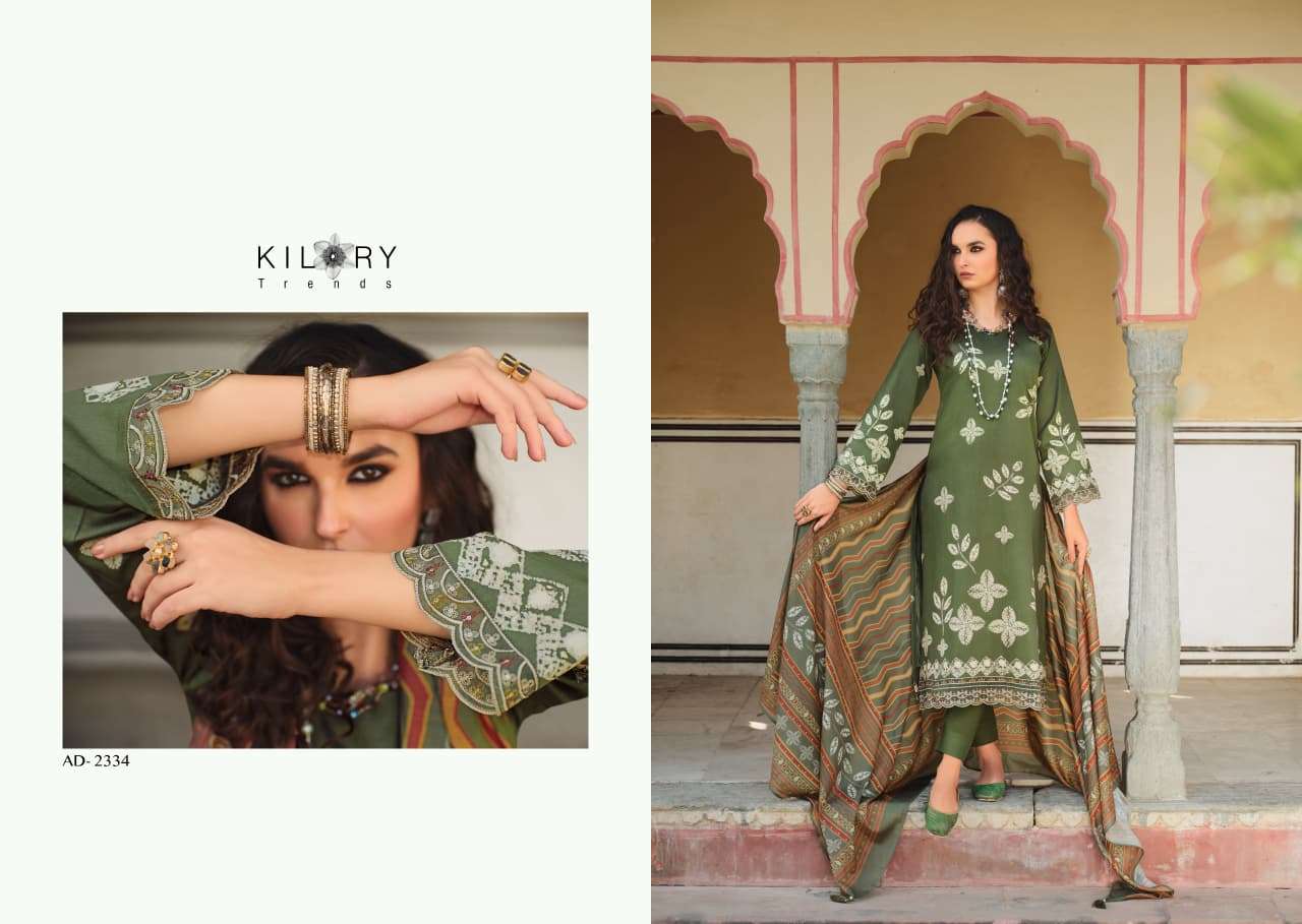 ANDAAZ BY KILORY TRENDS IN PURE JAAM COTTON DIGITAL FOIL PRINT WITH FENCY EMBROIDERY WORK 
