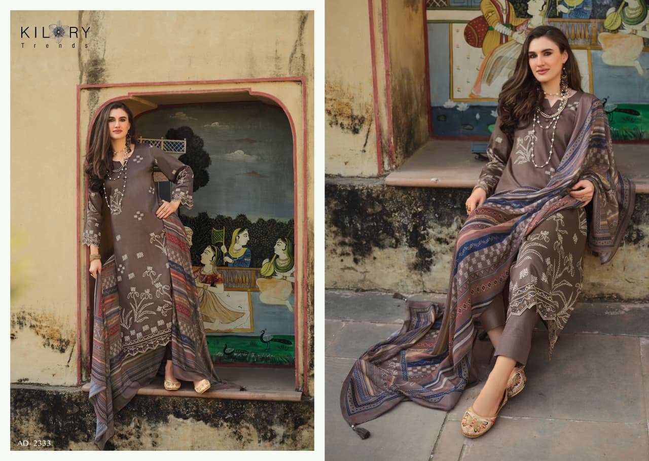 ANDAAZ BY KILORY TRENDS IN PURE JAAM COTTON DIGITAL FOIL PRINT WITH FENCY EMBROIDERY WORK 