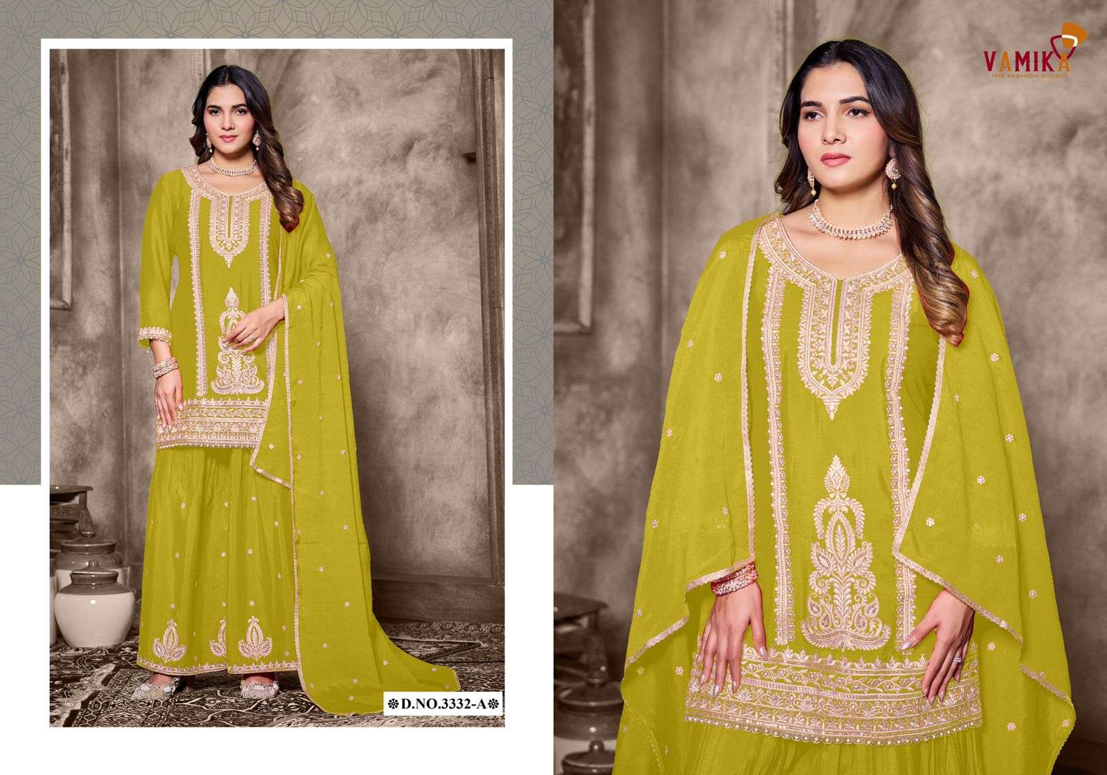 ASHIMA VOL-2 BY VAMIKA IN HEAVY BLOOMING ATEX CHINON WITH HEAVY HANDWORK