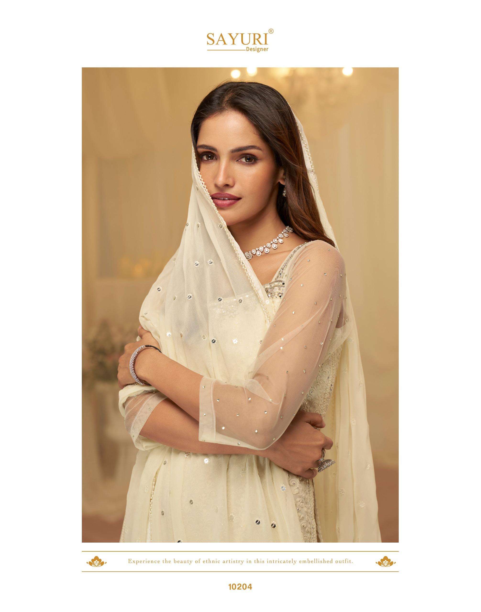 ASMITA BY SAYURI DESIGNER IN REAL GEROGETTE TOP WITH EMBROIDERED SHARARA AND DUPATTA