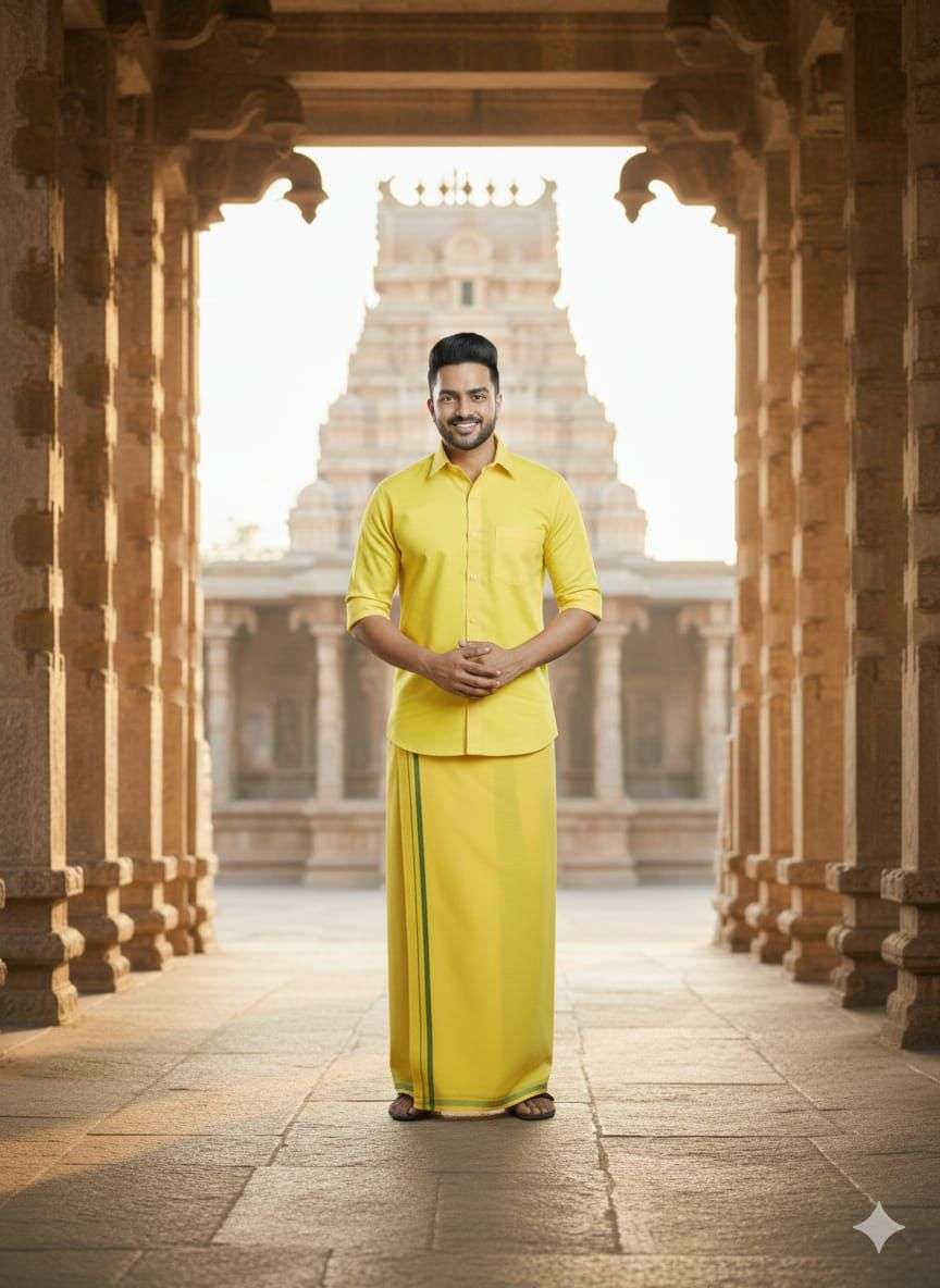 BATU CAVES BY LUCACCI DESIGNER IN COTTON FABRIC BIG SIZE VESTI WITH SHIRT TEMPLE WEAR 