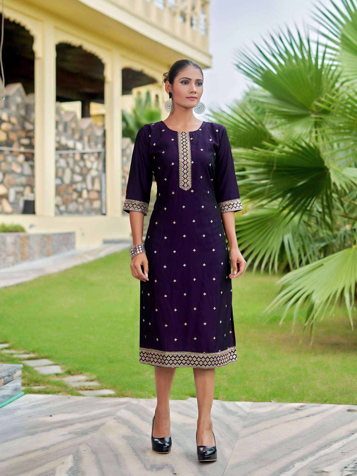 BELLA BY AANCHI IN RANGEELA SILK KURTI WITH FANCY EMBROIDERY WORK 