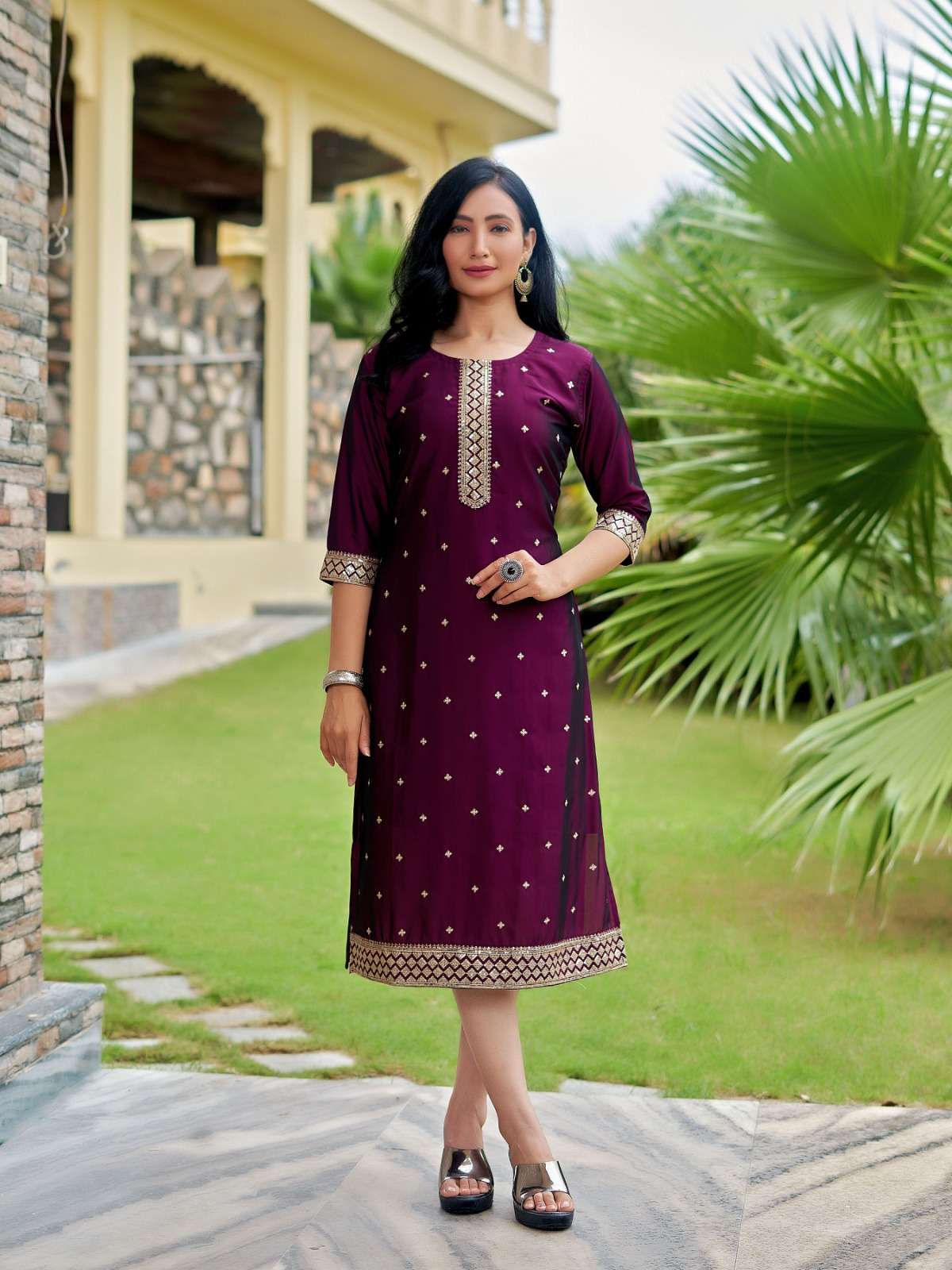 BELLA BY AANCHI IN RANGEELA SILK KURTI WITH FANCY EMBROIDERY WORK 