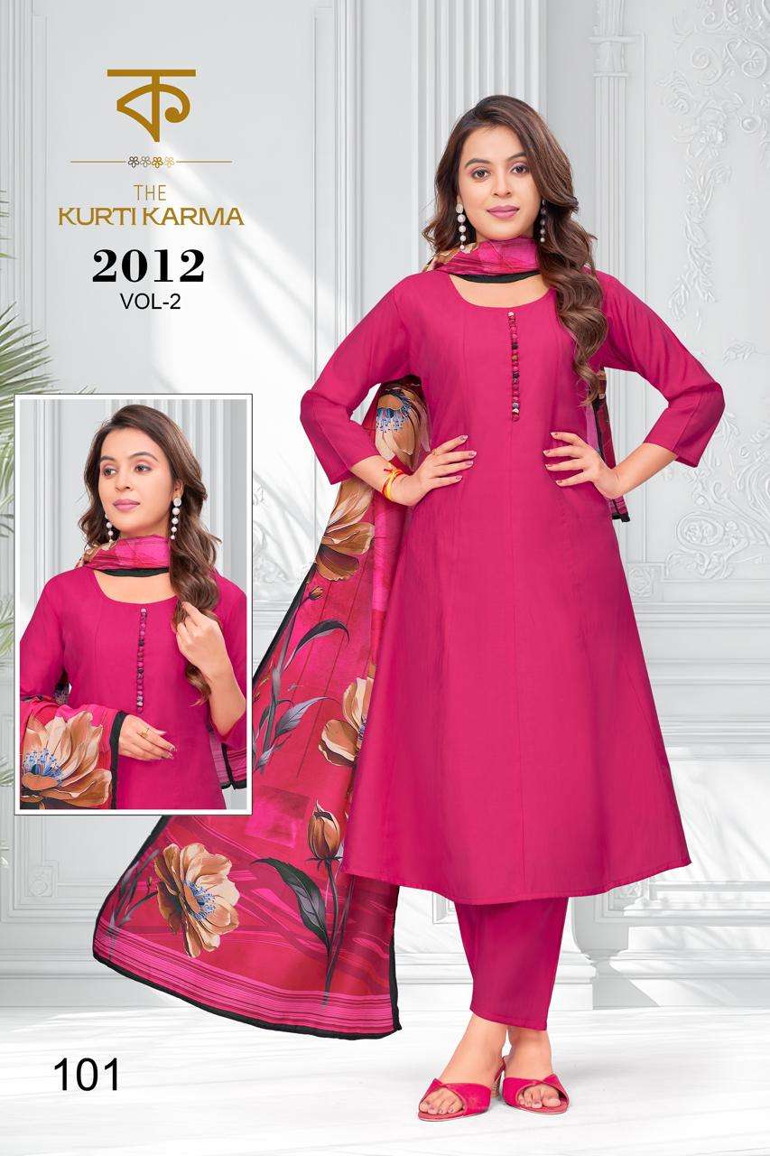 D.NO :- 2012 BY THE KURTI KRAMA IN ROMAN SILK WITH DIGITAL PRINT DUPATTA & POCKET PANT 
