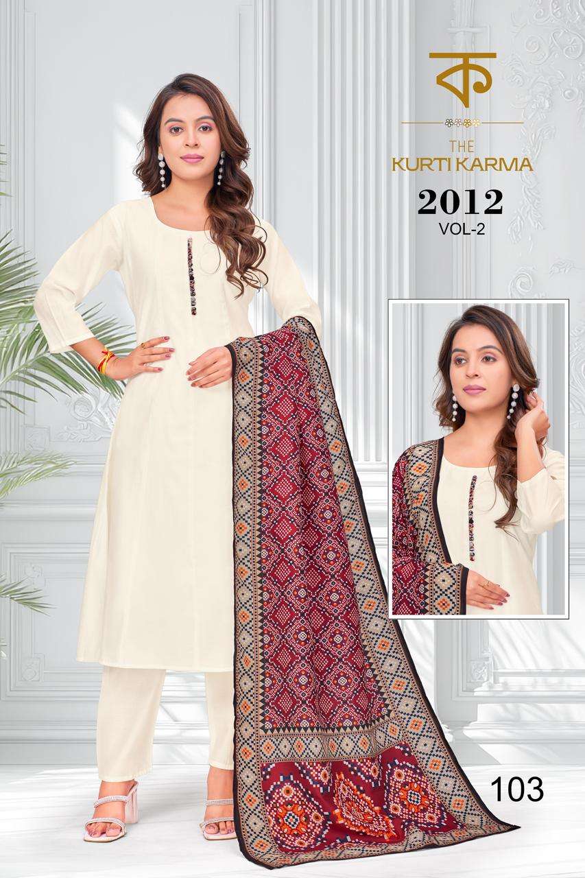 D.NO :- 2012 BY THE KURTI KRAMA IN ROMAN SILK WITH DIGITAL PRINT DUPATTA & POCKET PANT 
