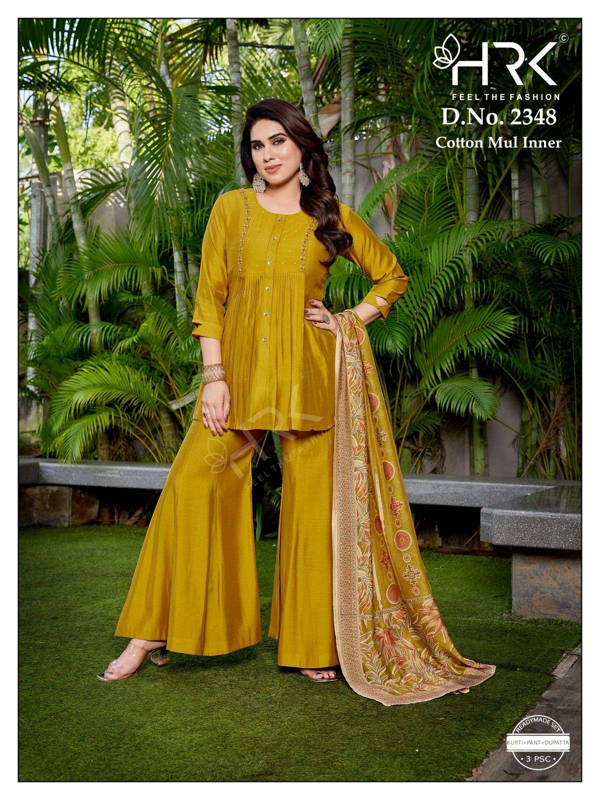 D.NO :- 2348 BY HRK IN HEAVY ROMAN SILK WITH EXCLUSIVE HANDWORK & COTTON MUL INNER