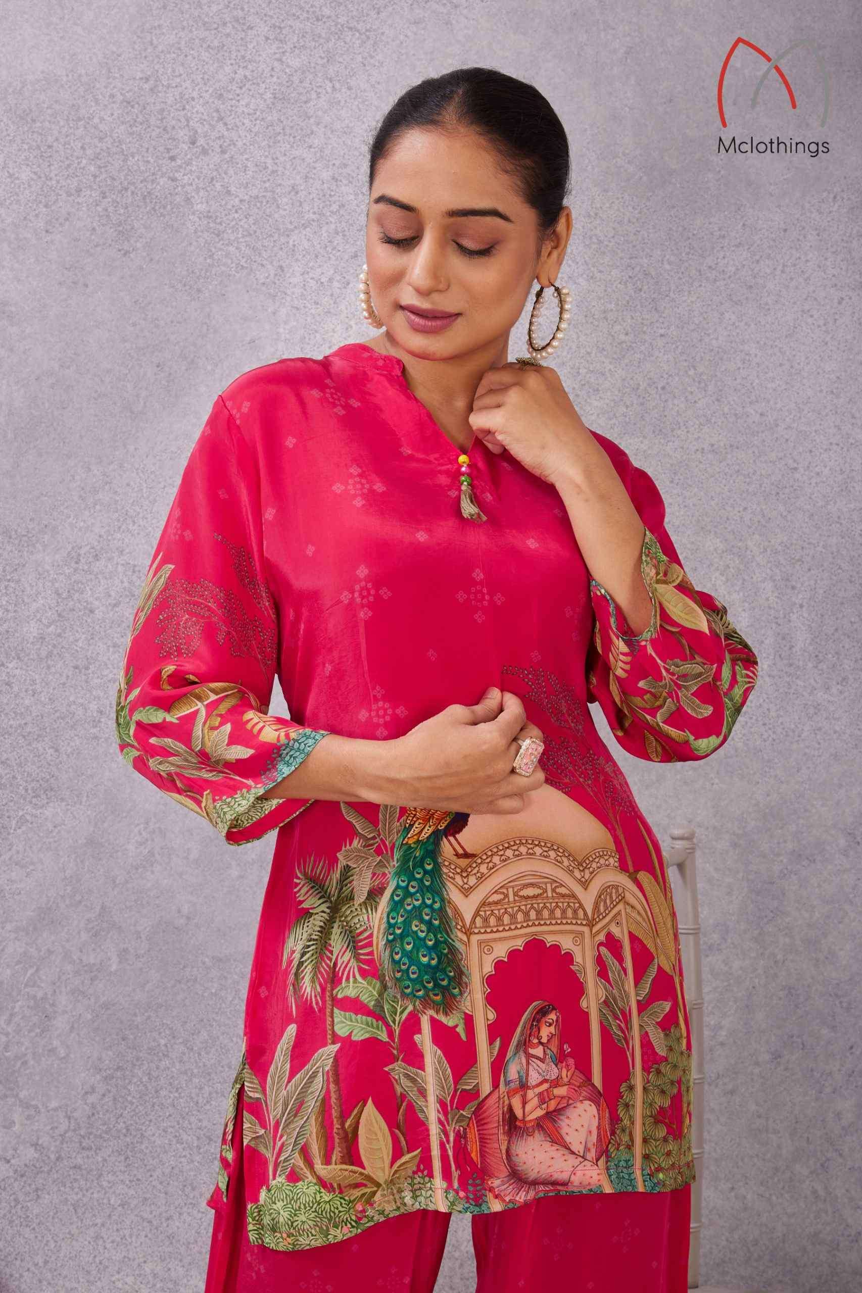 D.NO :- 2898 BY MCLOTHINGS IN VISCOSE CRAP WITH PLACEMENT DIGITAL PRINT 