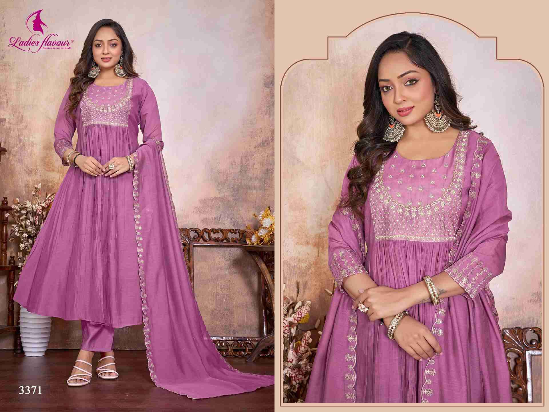 D.NO :- 3371 TO 3372 BY LADIES FLAVOUR IN MULL CHANDERI WITH HANDWORK & COTTON INNER 