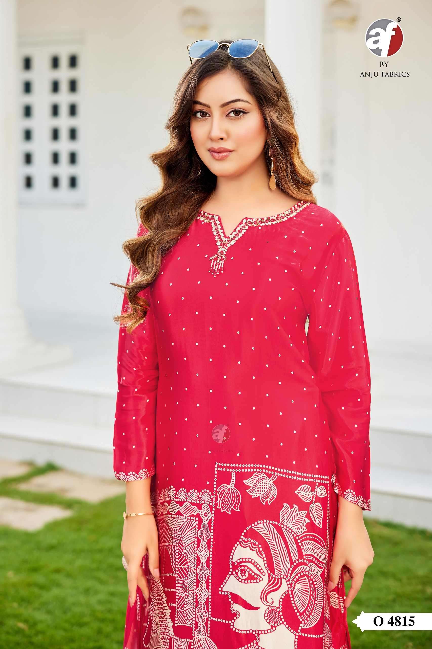 D.NO:- O 4815 BY ANJU FABRICS IN PURE GAJJI SILK DESIGNER KURTI WITH PALAZZO