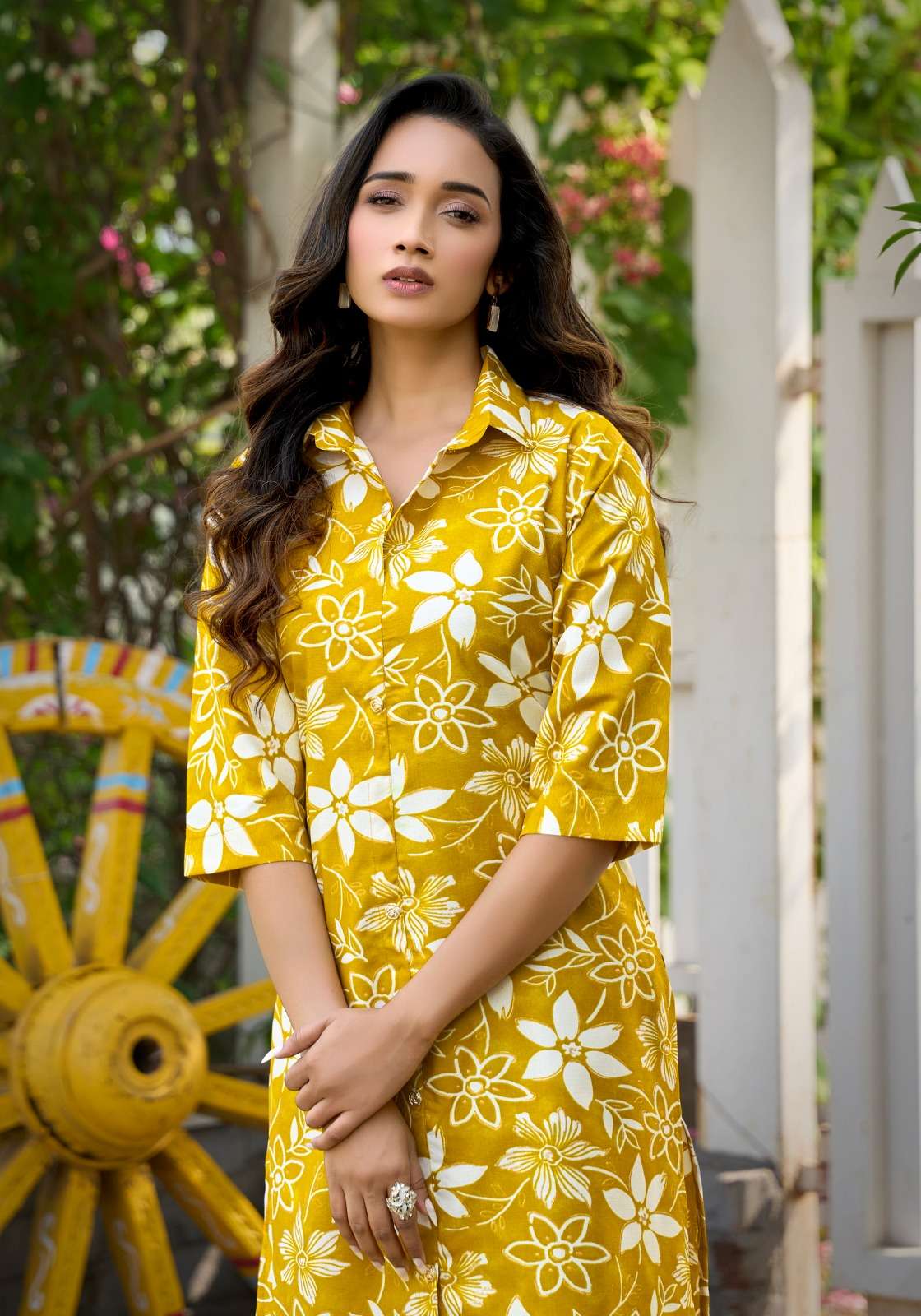 FLOWER VELLY VOL-2 BY VANISKA IN VATICAN PRINT ALINE CUT KURTI & FANCY BUTTON WITH POCKET 