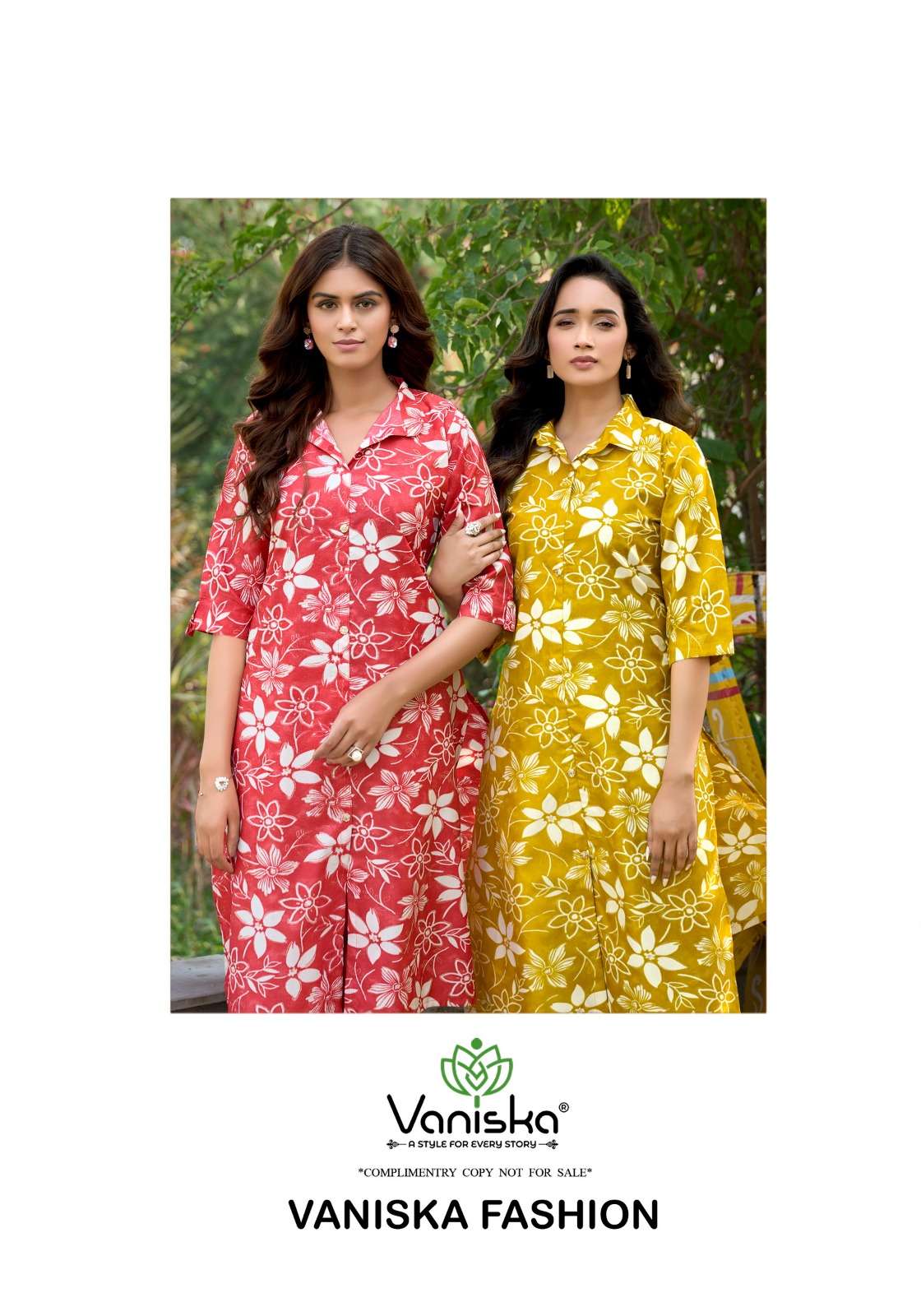 FLOWER VELLY VOL-2 BY VANISKA IN VATICAN PRINT ALINE CUT KURTI & FANCY BUTTON WITH POCKET 