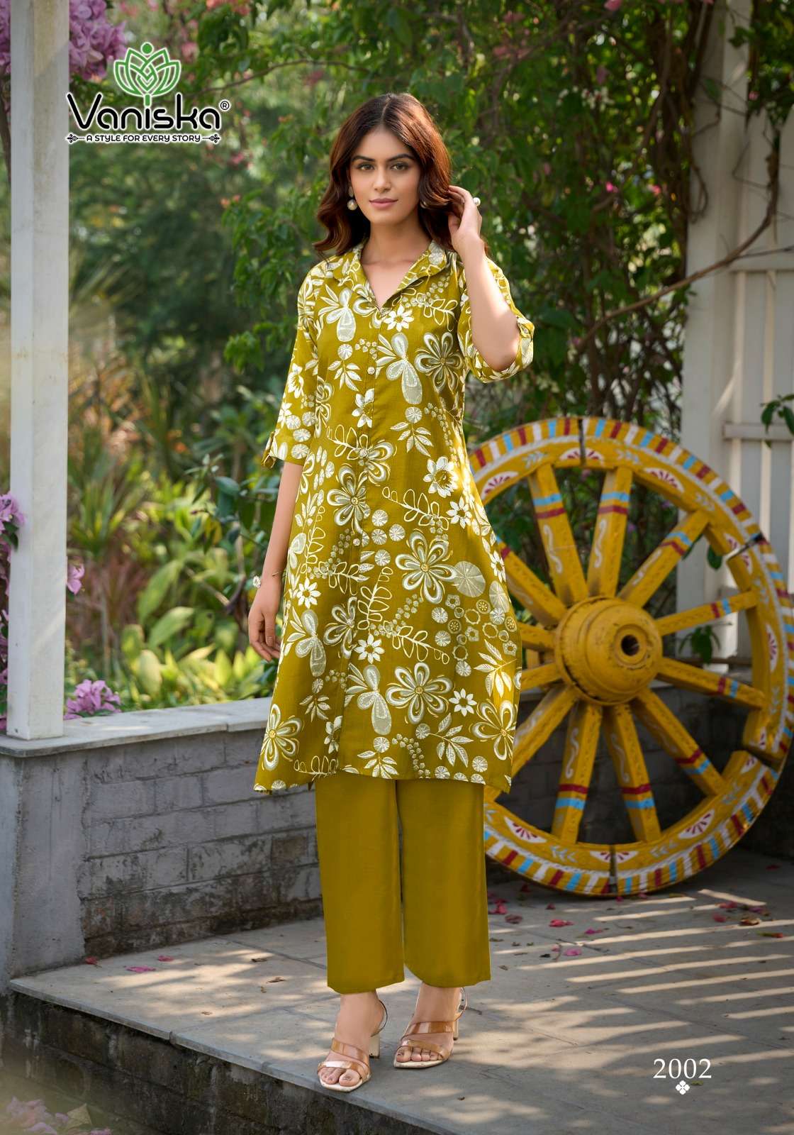 FLOWER VELLY VOL-2 BY VANISKA IN VATICAN PRINT ALINE CUT KURTI & FANCY BUTTON WITH POCKET 