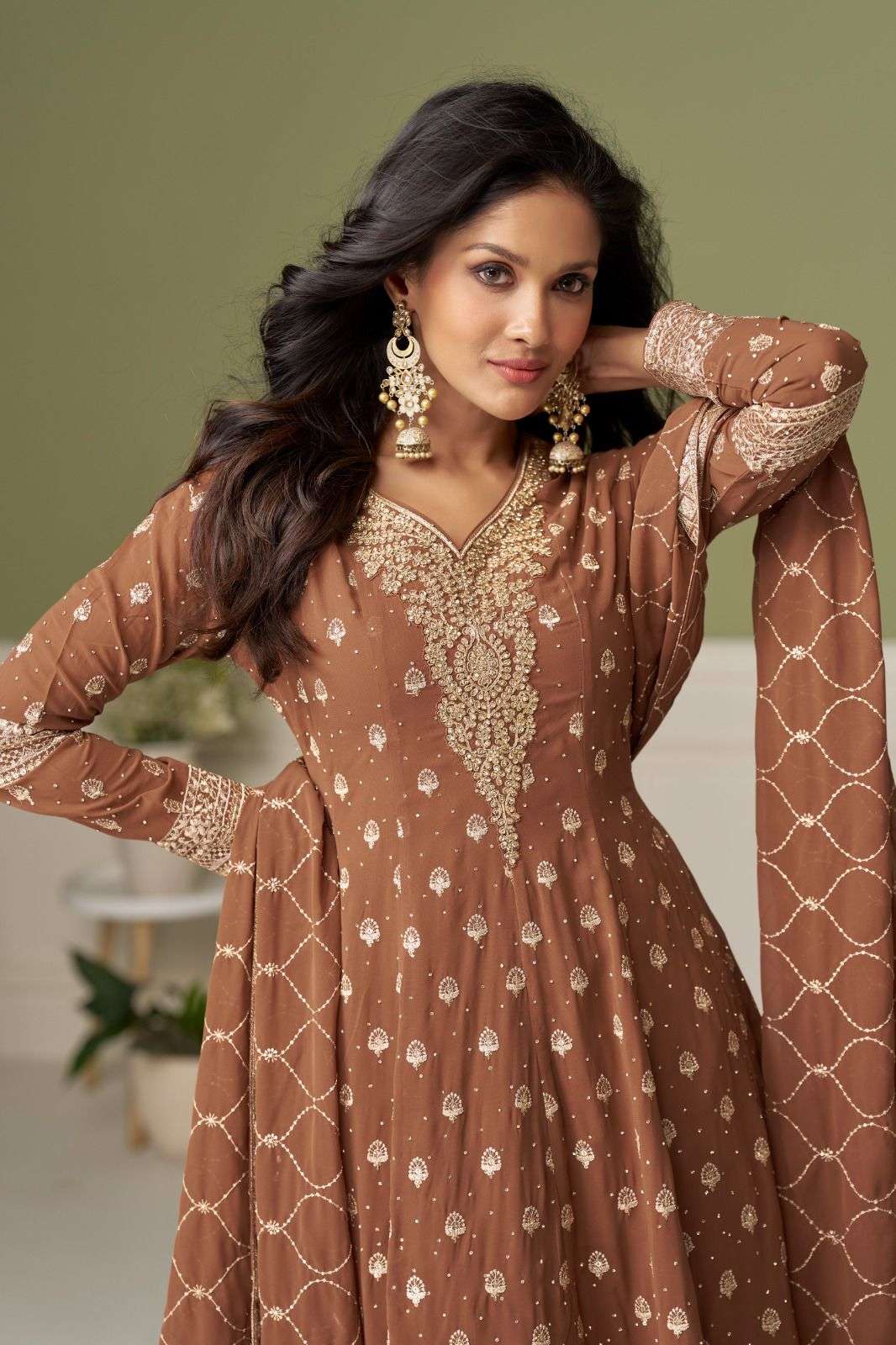 GLAMOUR BY GULKAYRA DESIGNER IN REAL GEORGETTE WITH EMBROIDERY & HAND WORK 