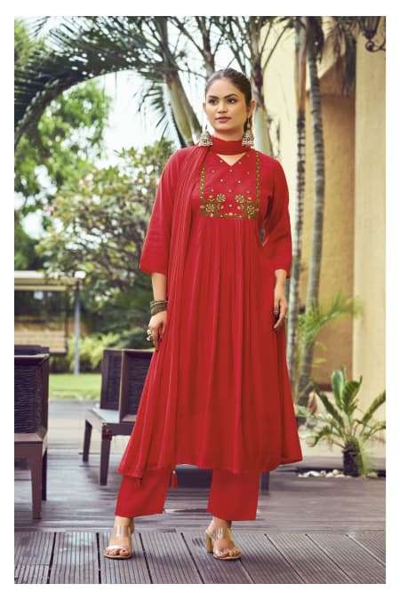 GULMOHAR BY OSSM IN PREMIUM MAL CHANDERI WITH HEAVY EMBROIDERY WORK 