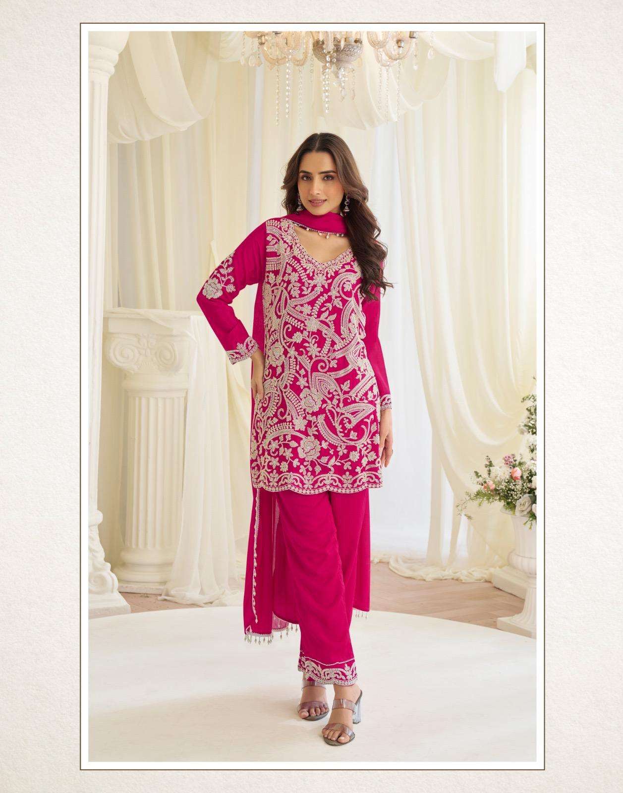 HOOR BY SAYURI DESIGNER IN REAL CHINON SILK HEAVY EMBROIDERED BEADS WORK 